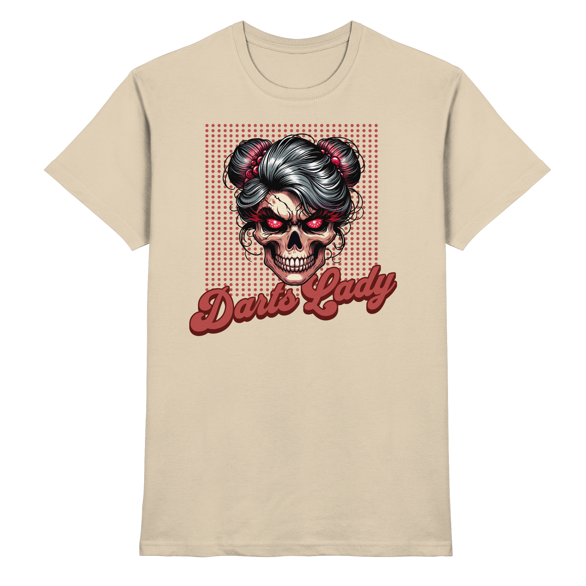 Darts-T-Shirt Motiv "Darts-Lady" (Druck vorne)