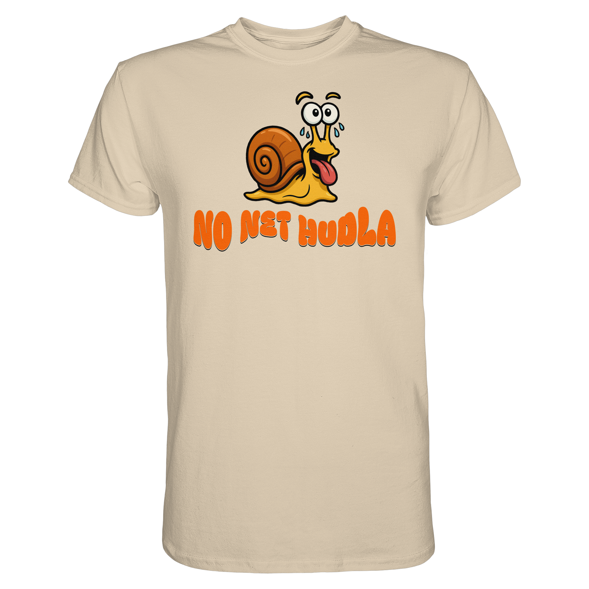 Fun-T-Shirt Motiv "No net hudla" (Druck vorne)