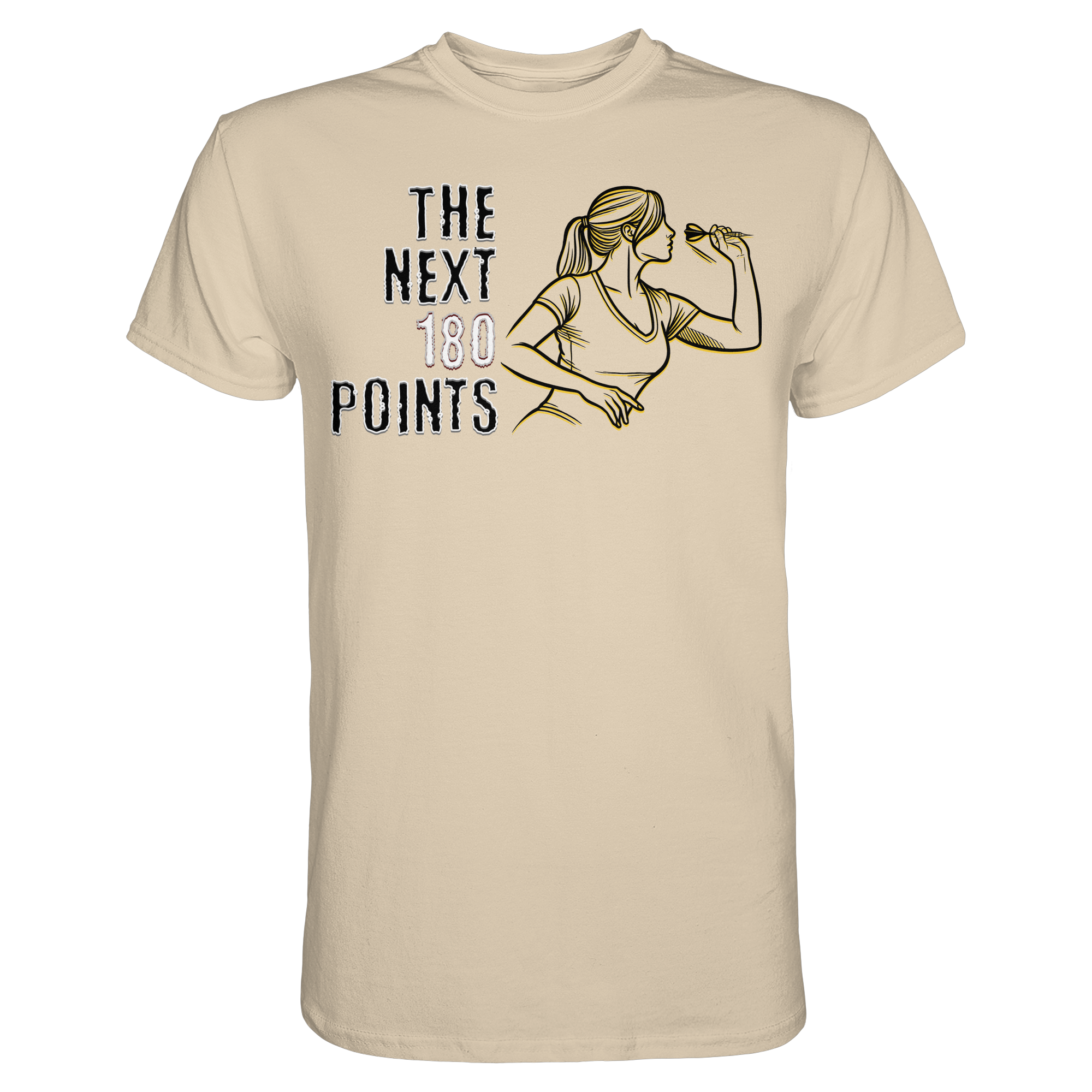 Darts-T-Shirt Motiv "Next 180 Points" (Druck vorne)