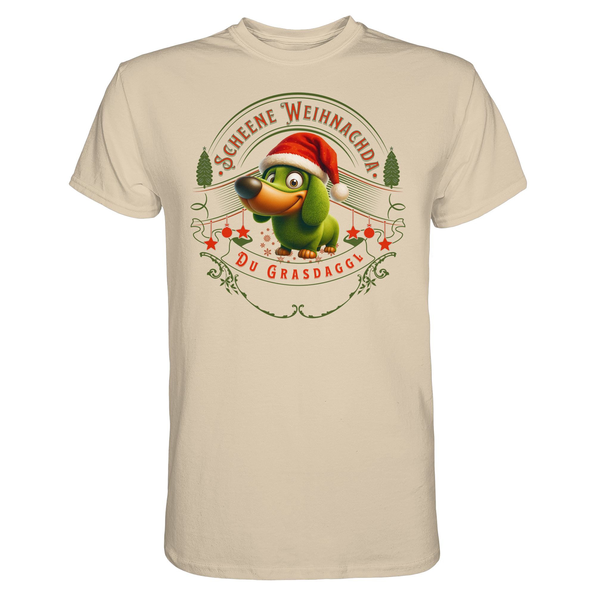 Fun-T-Shirt Motiv "Grasdaggl Weihnachda" (Druck vorne)