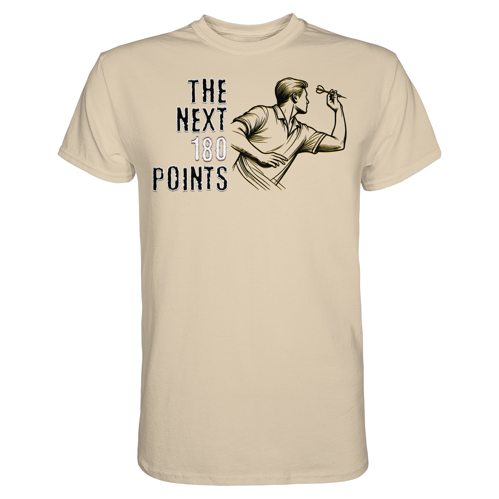 Darts-T-Shirt Motiv "Next 180 Points" (Druck vorne)
