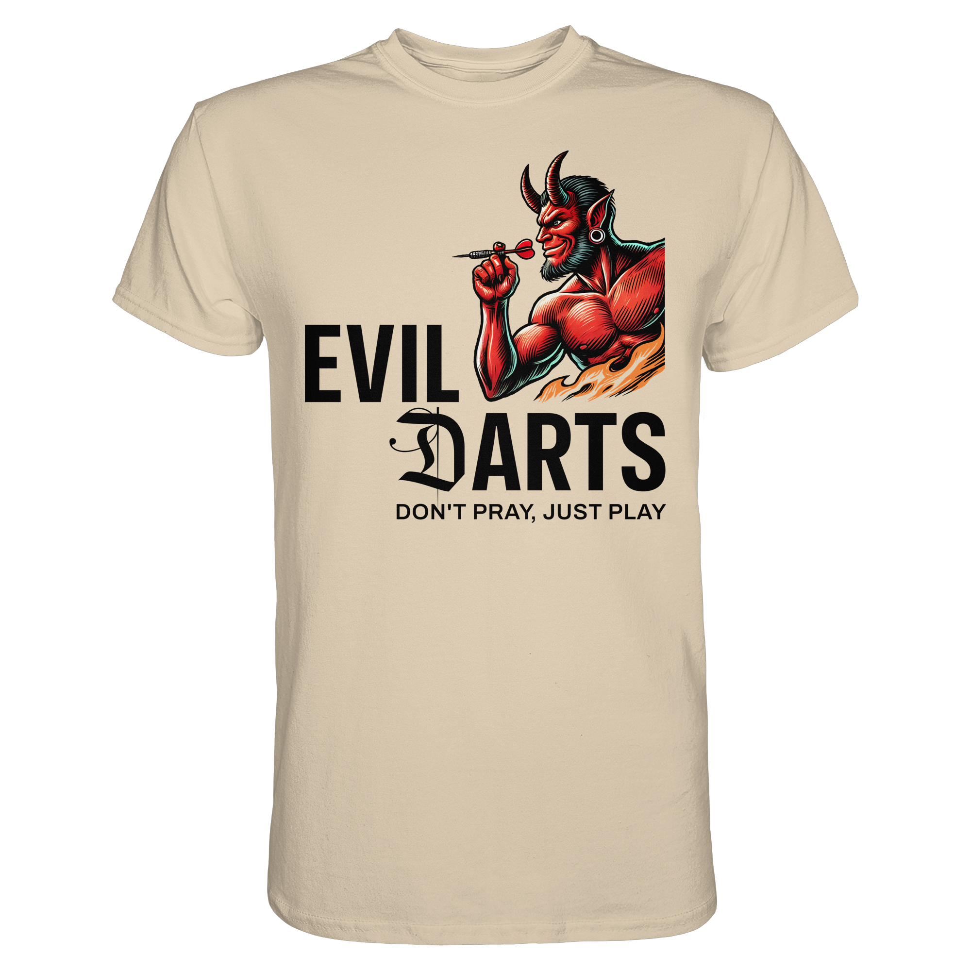 Darts-T-Shirt Motiv "Evil Darts" (Druck vorne)