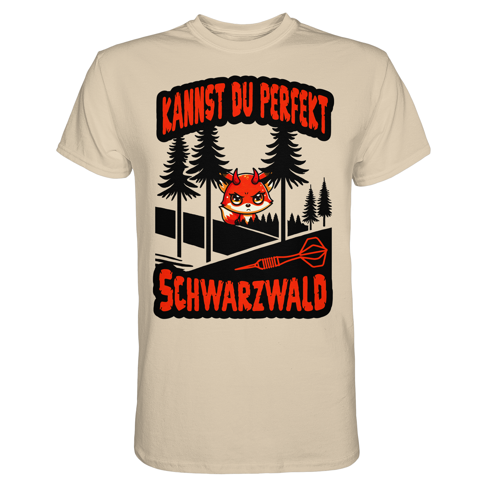 Darts-T-Shirt Motiv "Schwarzwald Perfekt" (Druck vorne)