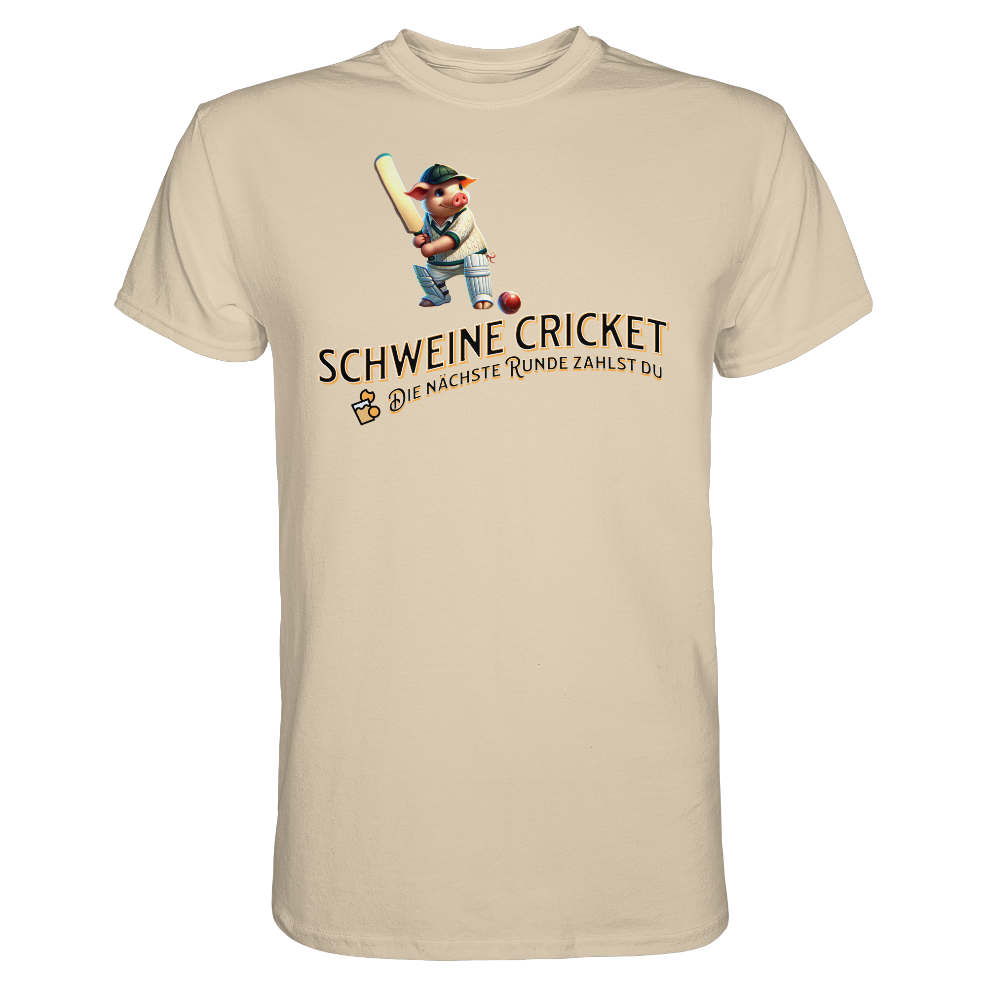 Darts-T-Shirt Motiv "Schweine Cricket" (Druck vorne)