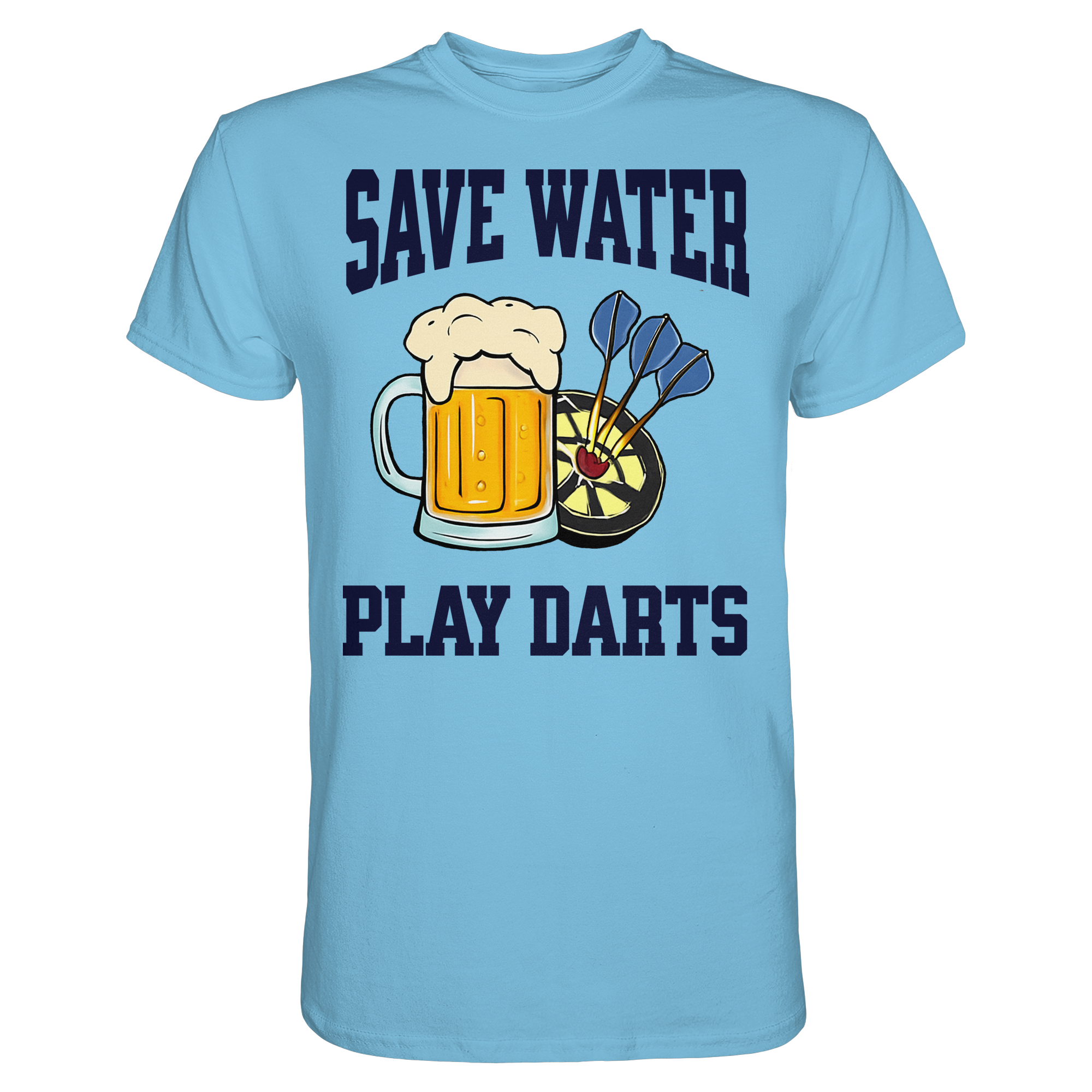 Darts-T-Shirt Motiv "Save Water" (Druck vorne)