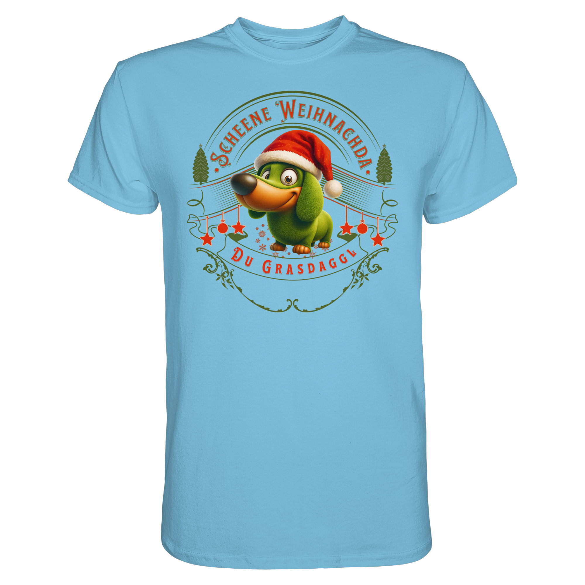 Fun-T-Shirt Motiv "Grasdaggl Weihnachda" (Druck vorne)