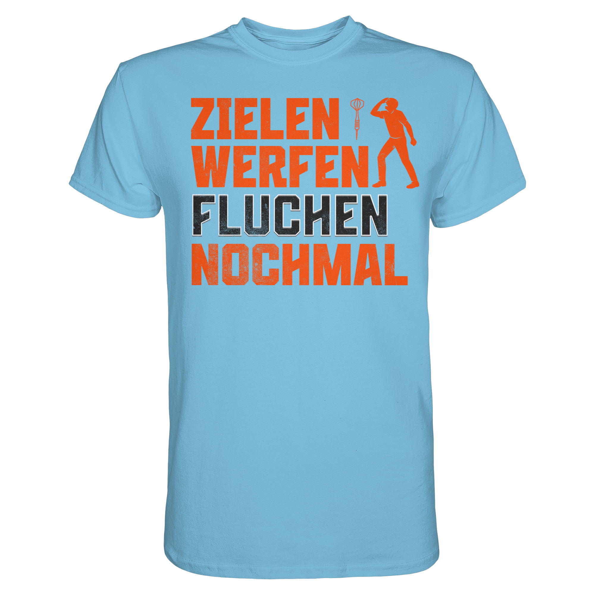 Darts-T-Shirt Motiv "Dartsfluch" (Druck vorne)