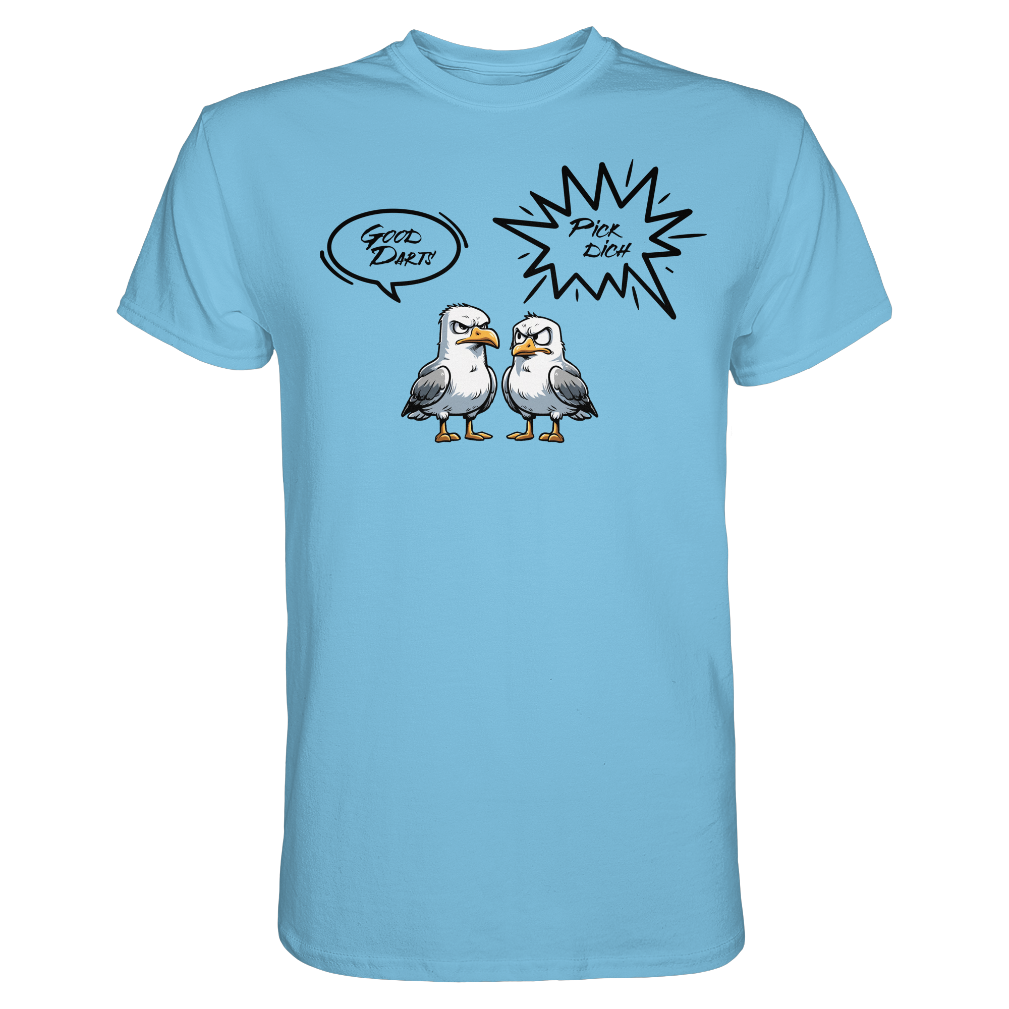 Darts-T-Shirt Motiv "Pick Dich" (Druck vorne)