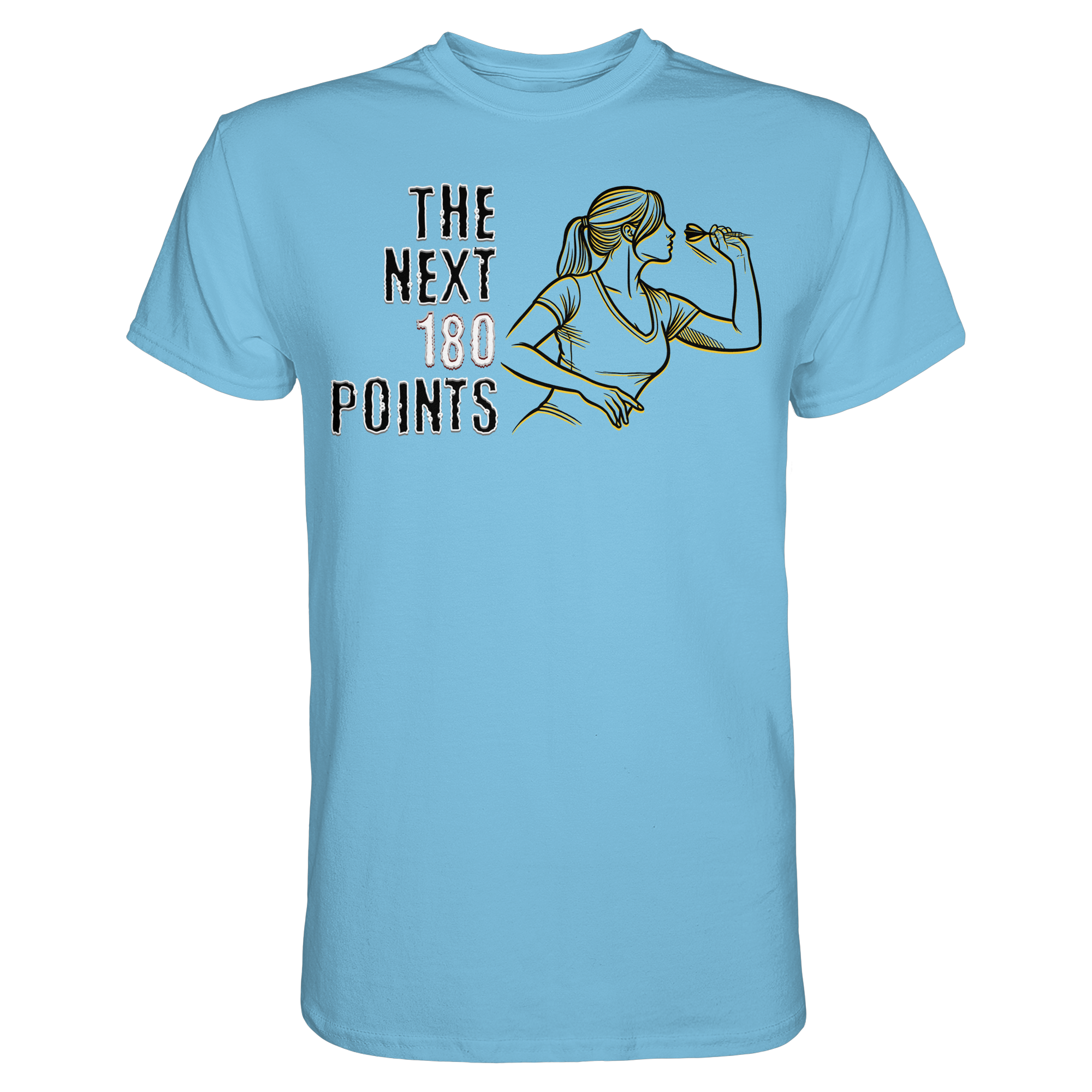 Darts-T-Shirt Motiv "Next 180 Points" (Druck vorne)