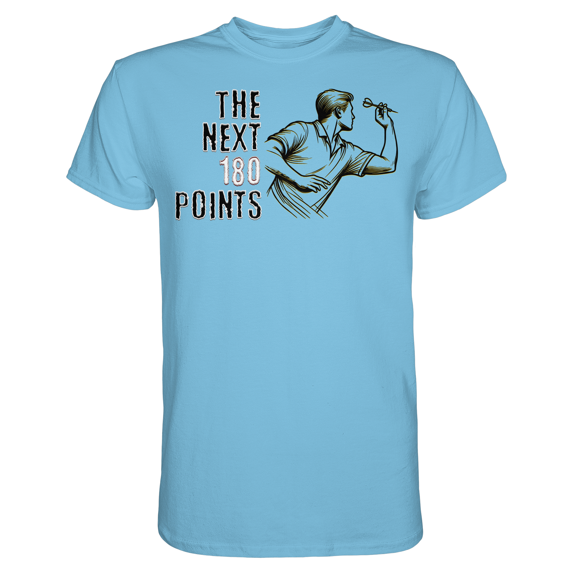 Darts-T-Shirt Motiv "Next 180 Points" (Druck vorne)