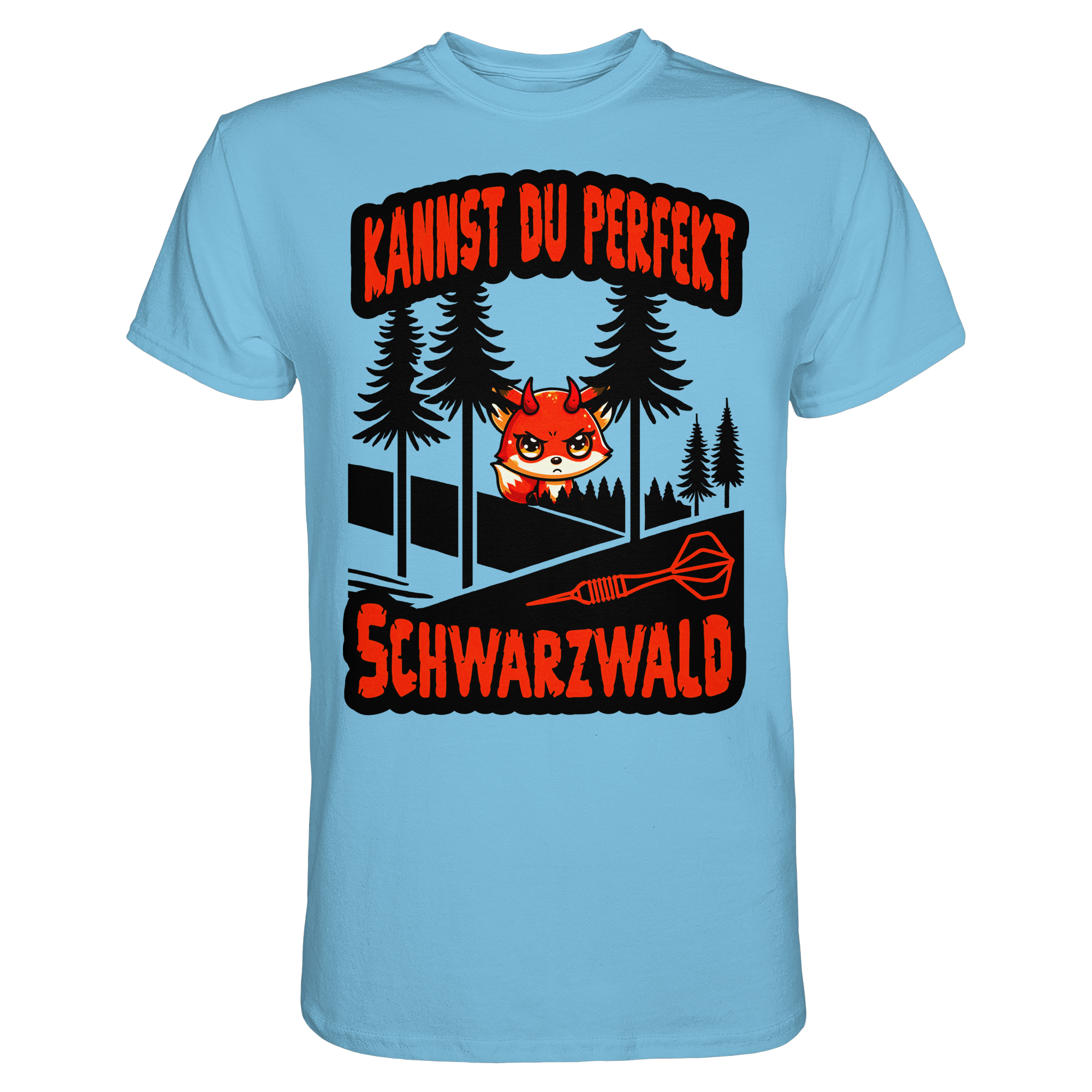 Darts-T-Shirt Motiv "Schwarzwald Perfekt" (Druck vorne)