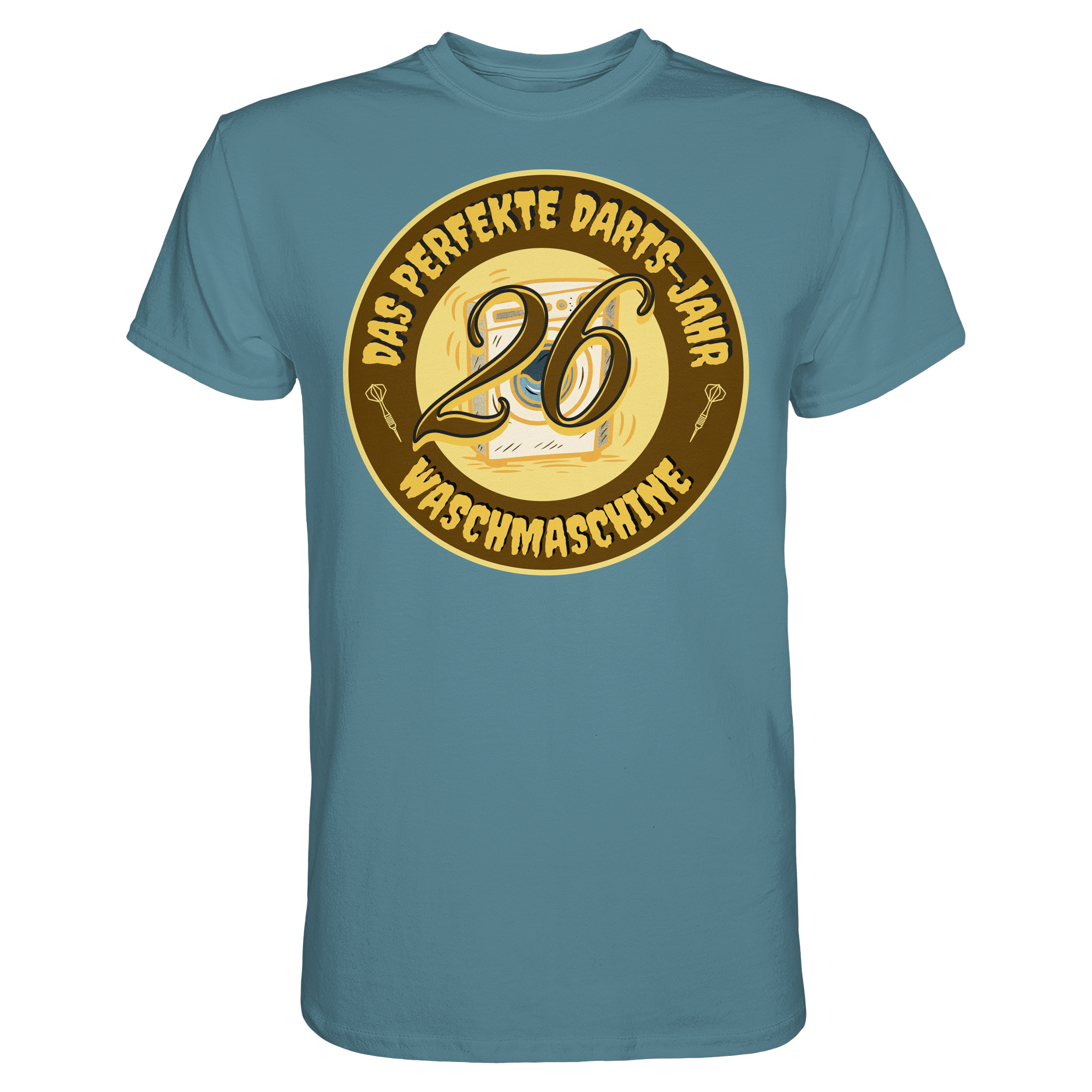 Darts-T-Shirt Motiv "Perfektes Dartsjahr" (Druck vorne)