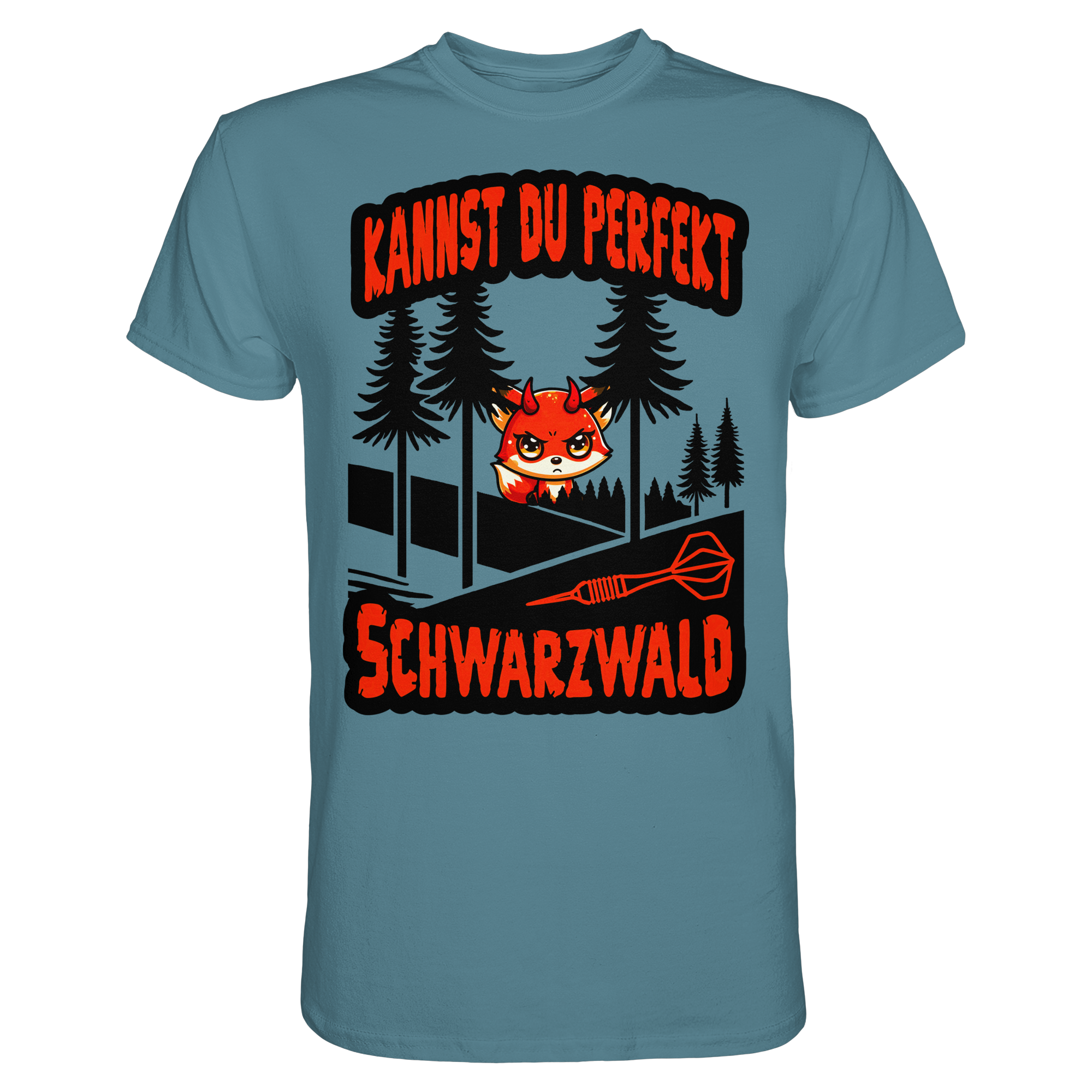 Darts-T-Shirt Motiv "Schwarzwald Perfekt" (Druck vorne)