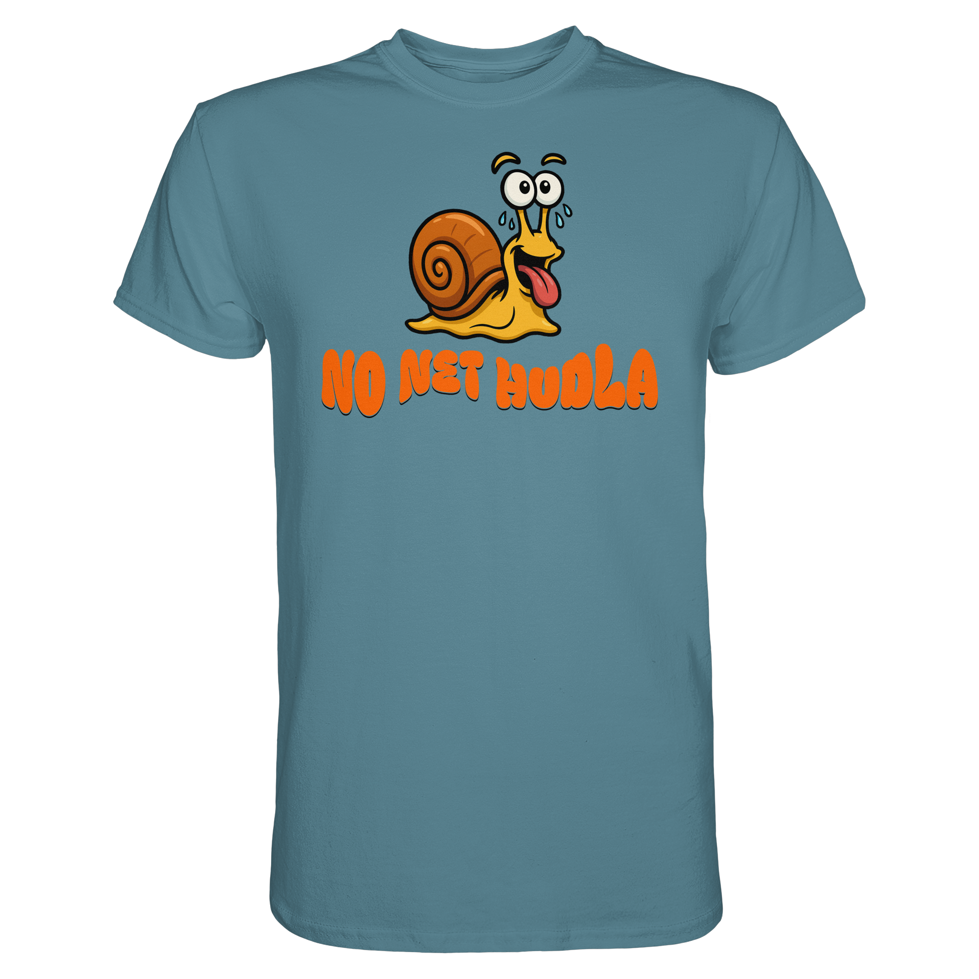 Fun-T-Shirt Motiv "No net hudla" (Druck vorne)