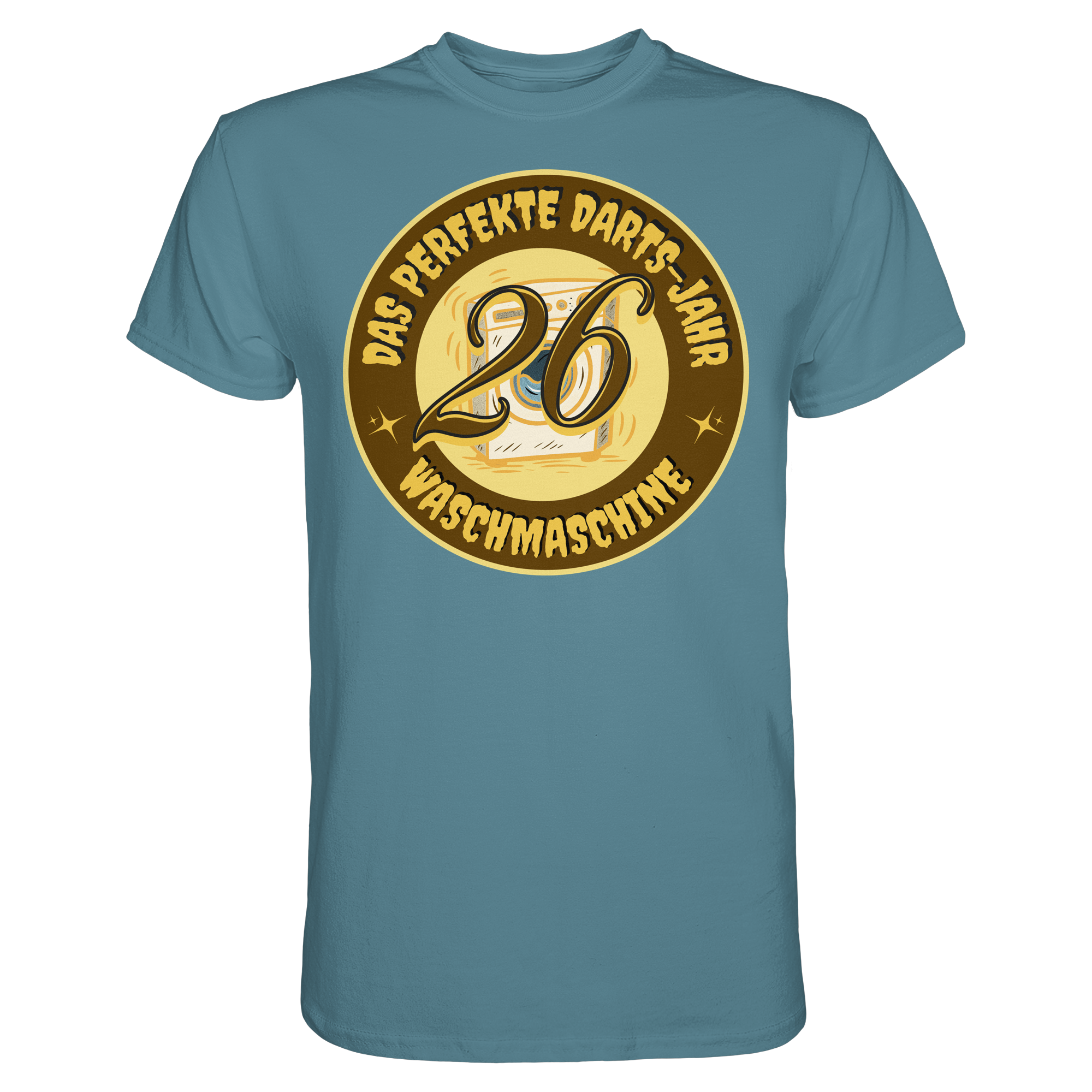 Darts-T-Shirt Motiv "Perfektes Dartsjahr" (Druck vorne)