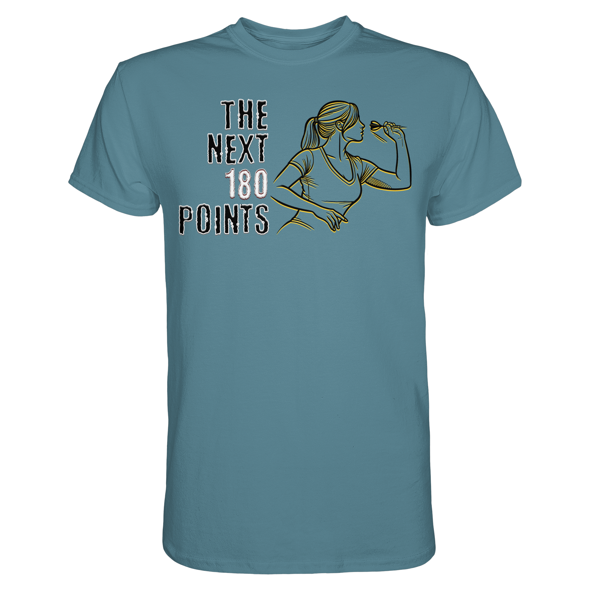 Darts-T-Shirt Motiv "Next 180 Points" (Druck vorne)