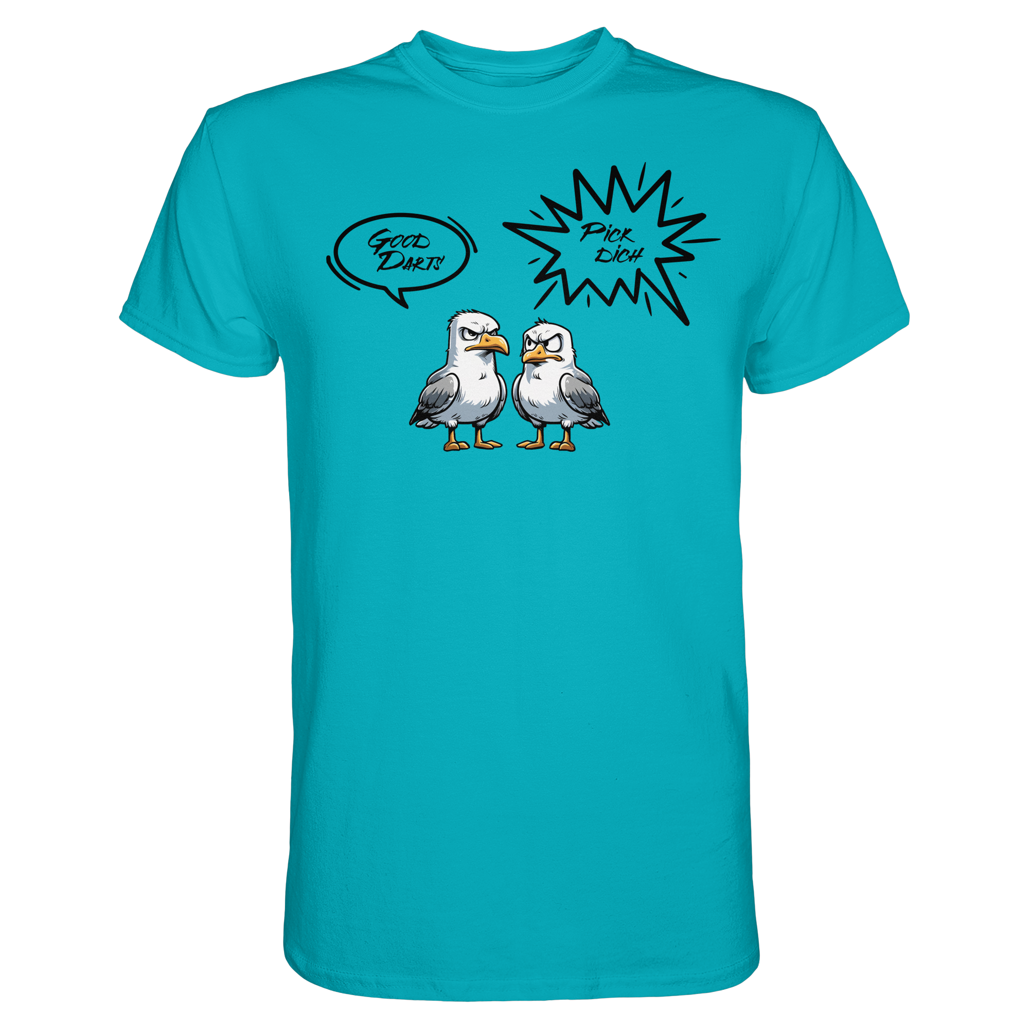 Darts-T-Shirt Motiv "Pick Dich" (Druck vorne)