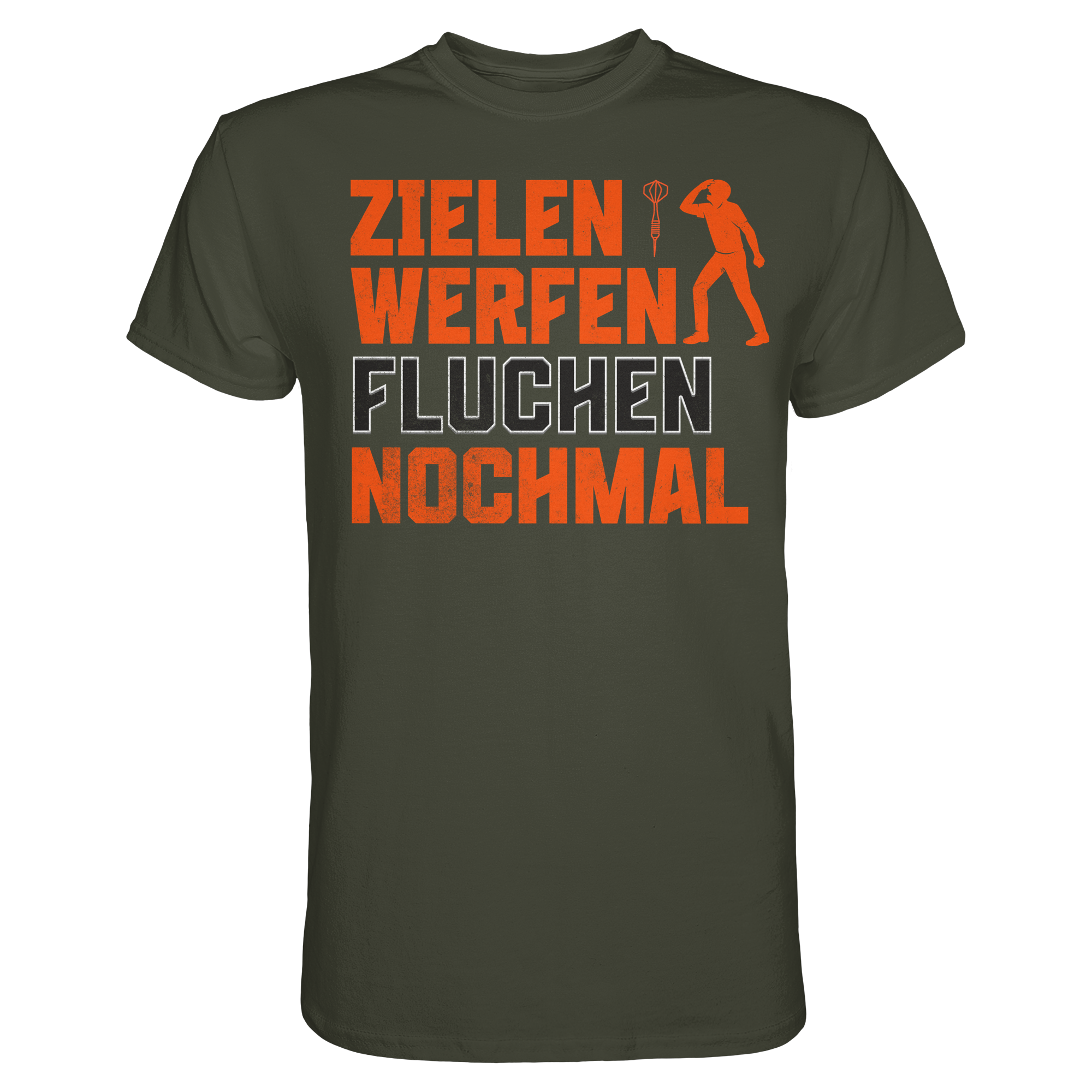 Darts-T-Shirt Motiv "Dartsfluch" (Druck vorne)