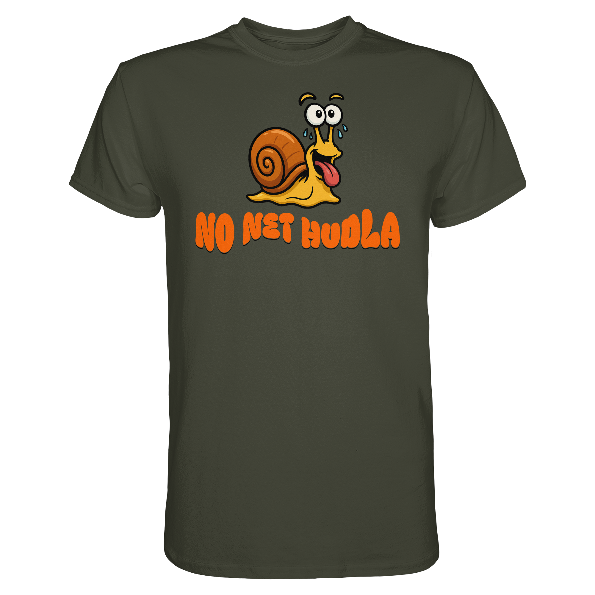 Fun-T-Shirt Motiv "No net hudla" (Druck vorne)