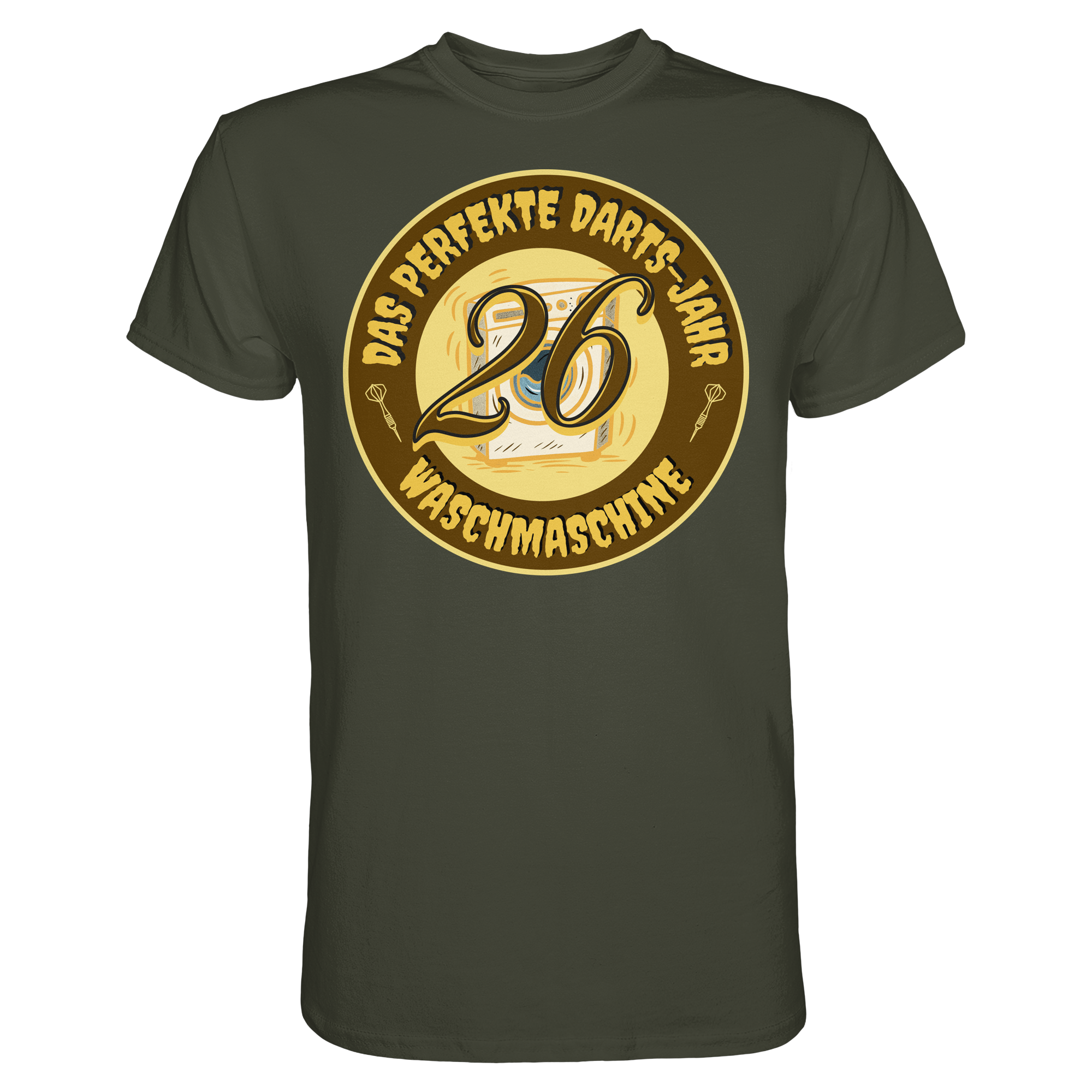Darts-T-Shirt Motiv "Perfektes Dartsjahr" (Druck vorne)