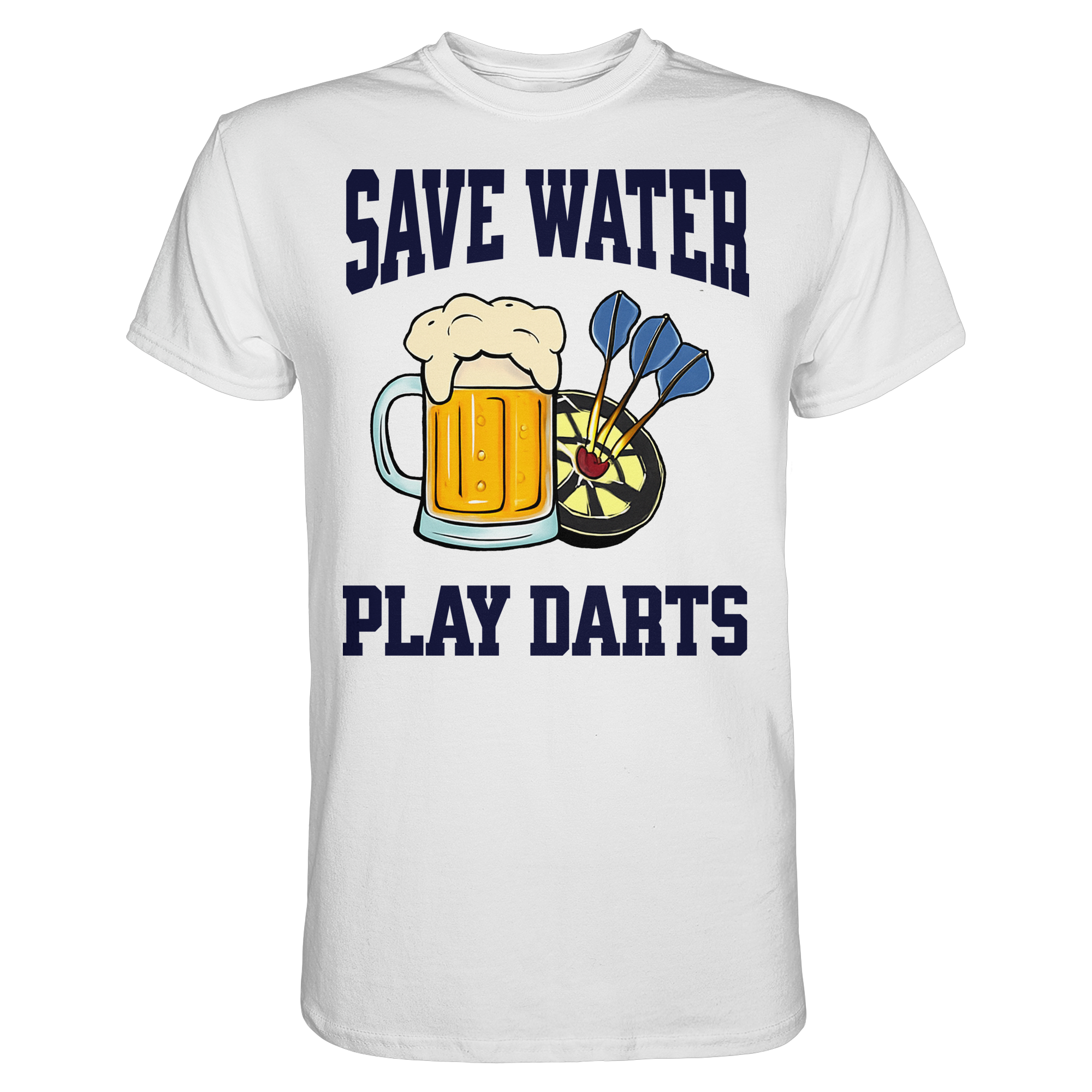 Darts-T-Shirt Motiv "Save Water" (Druck vorne)