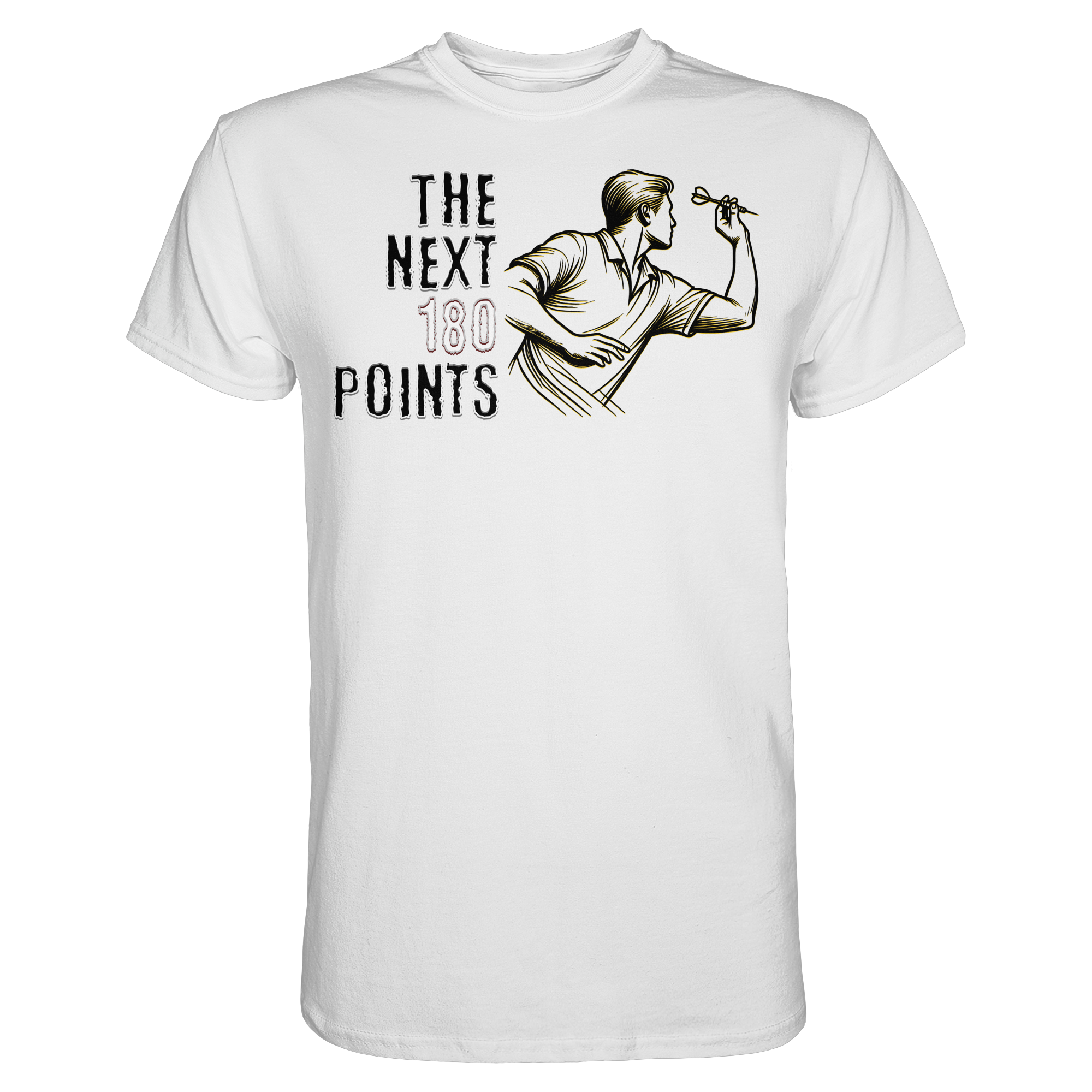 Darts-T-Shirt Motiv "Next 180 Points" (Druck vorne)