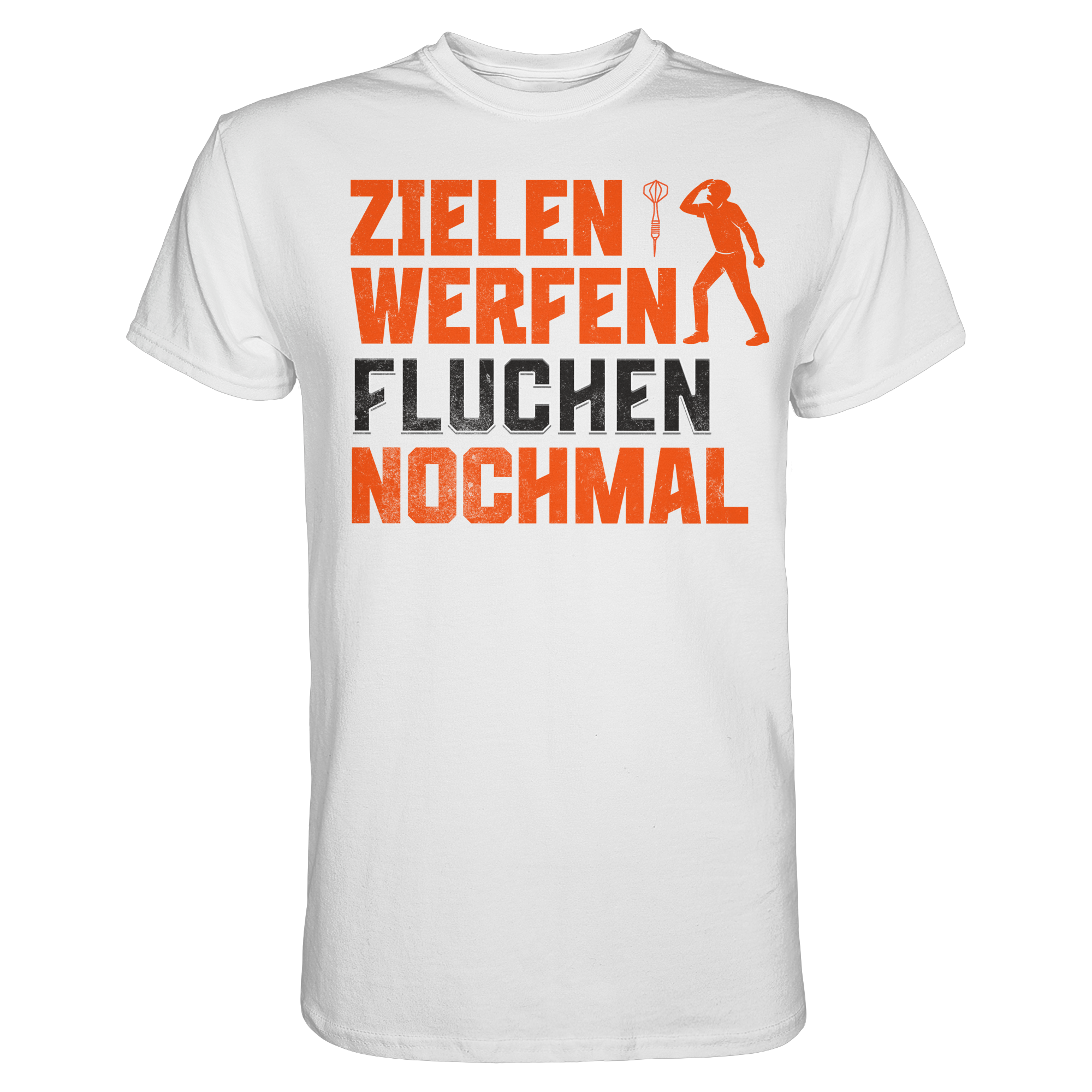 Darts-T-Shirt Motiv "Dartsfluch" (Druck vorne)
