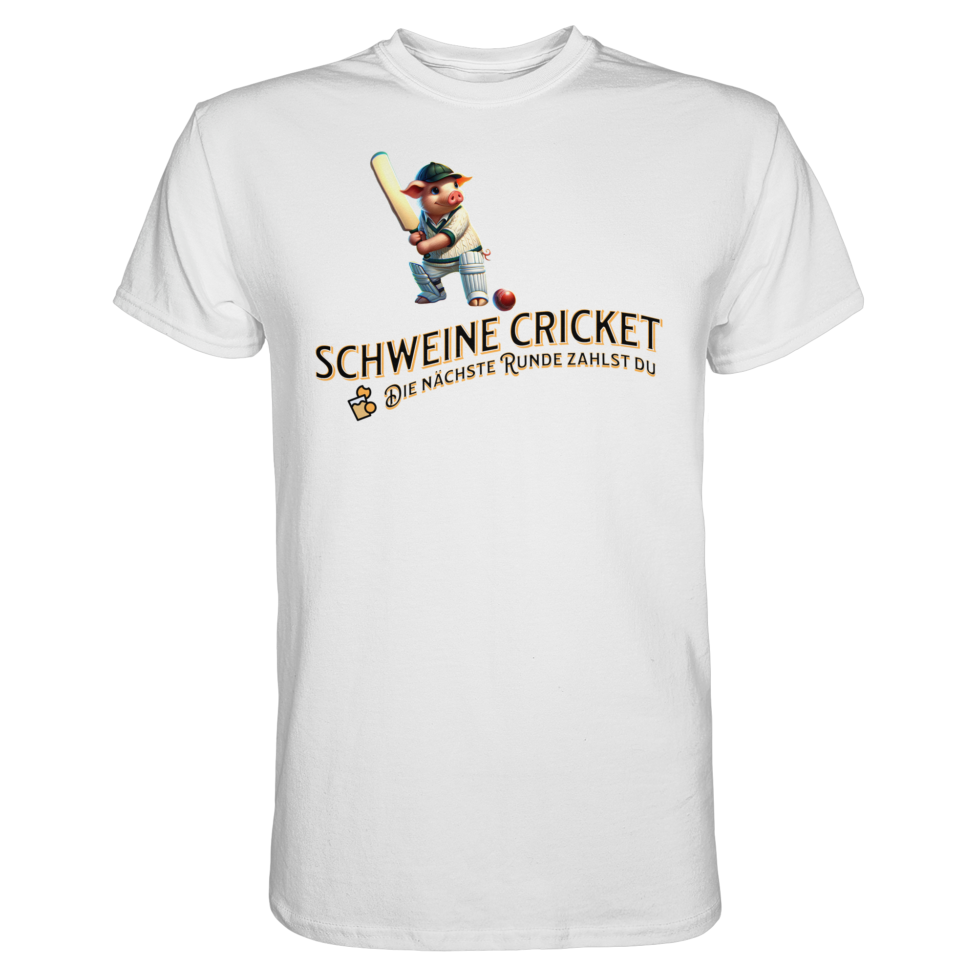 Darts-T-Shirt Motiv "Schweine Cricket" (Druck vorne)