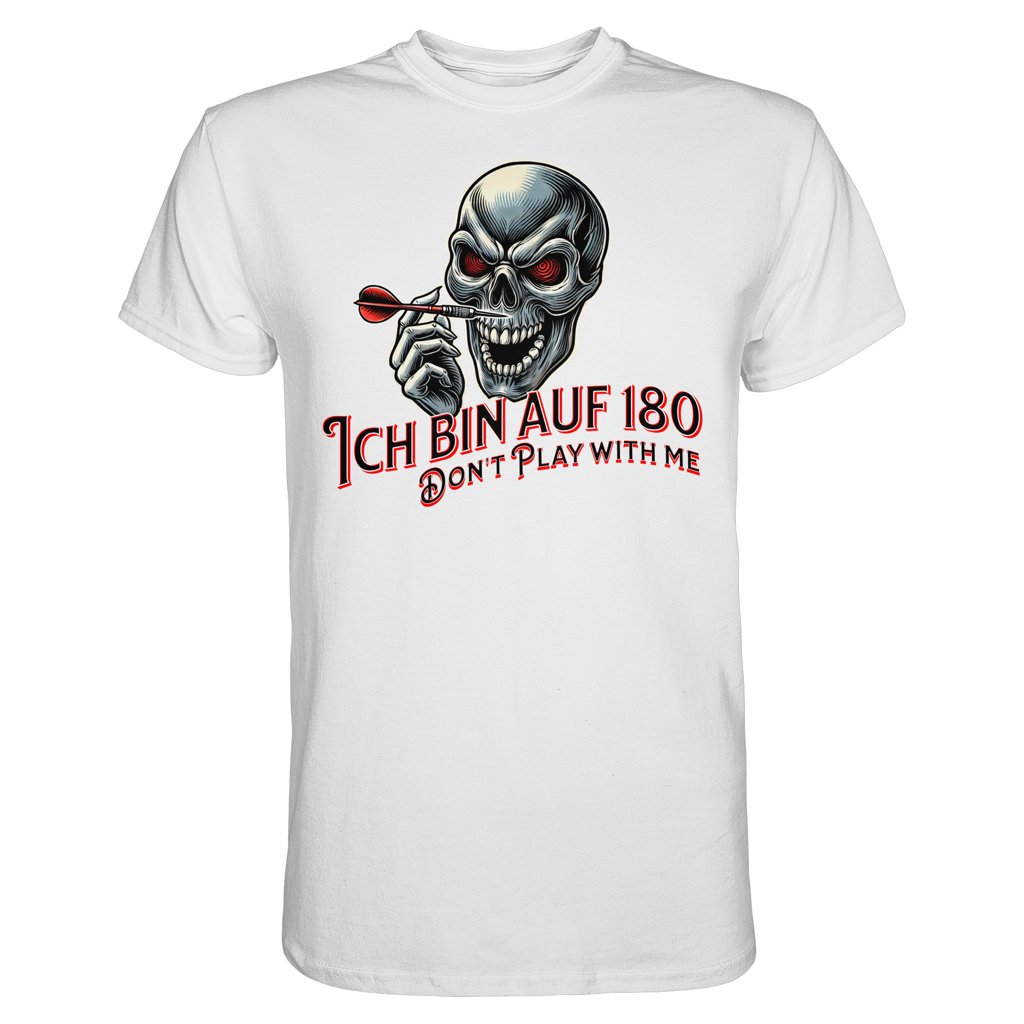 Darts-T-Shirt Motiv "Auf 180" (Druck vorne)