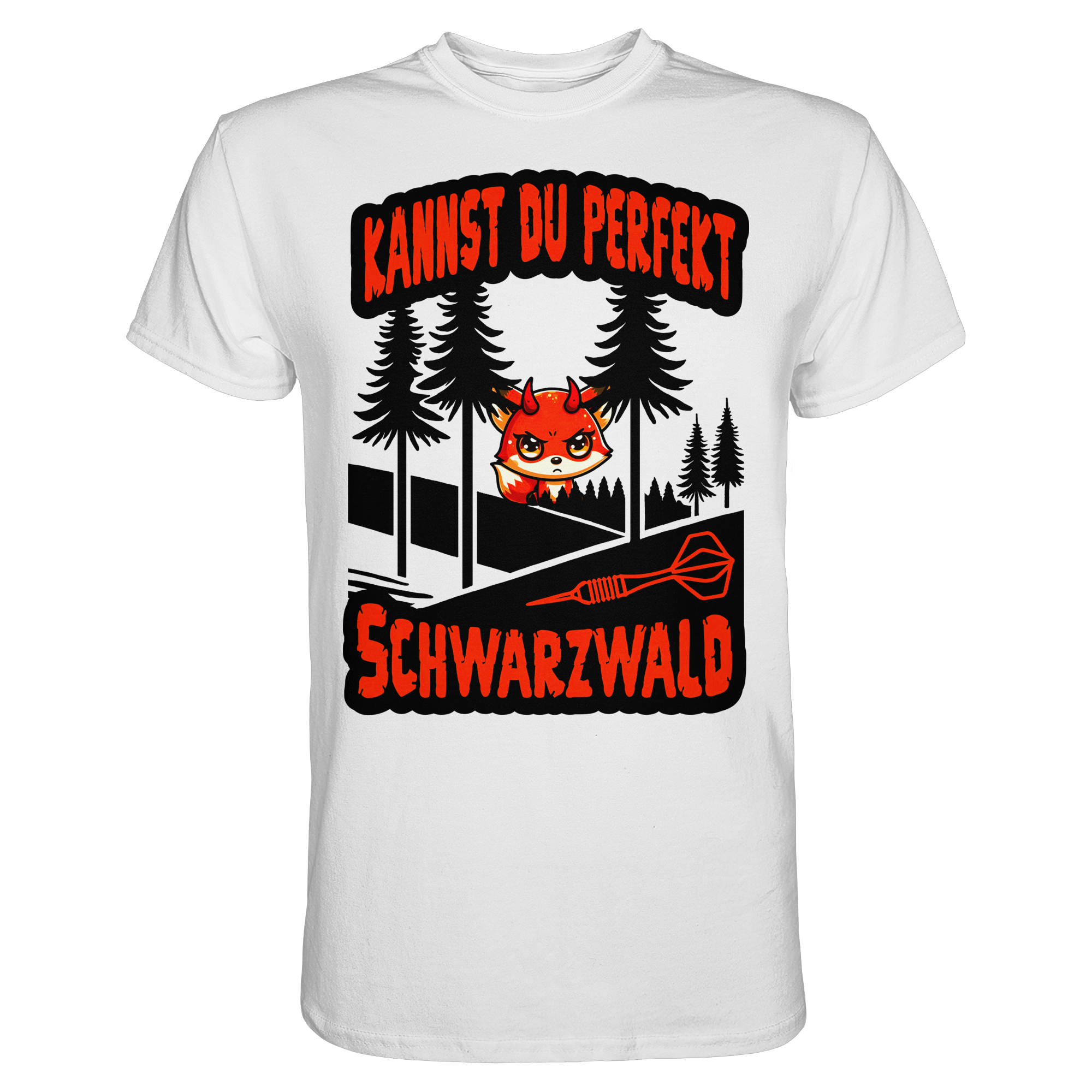 Darts-T-Shirt Motiv "Schwarzwald Perfekt" (Druck vorne)