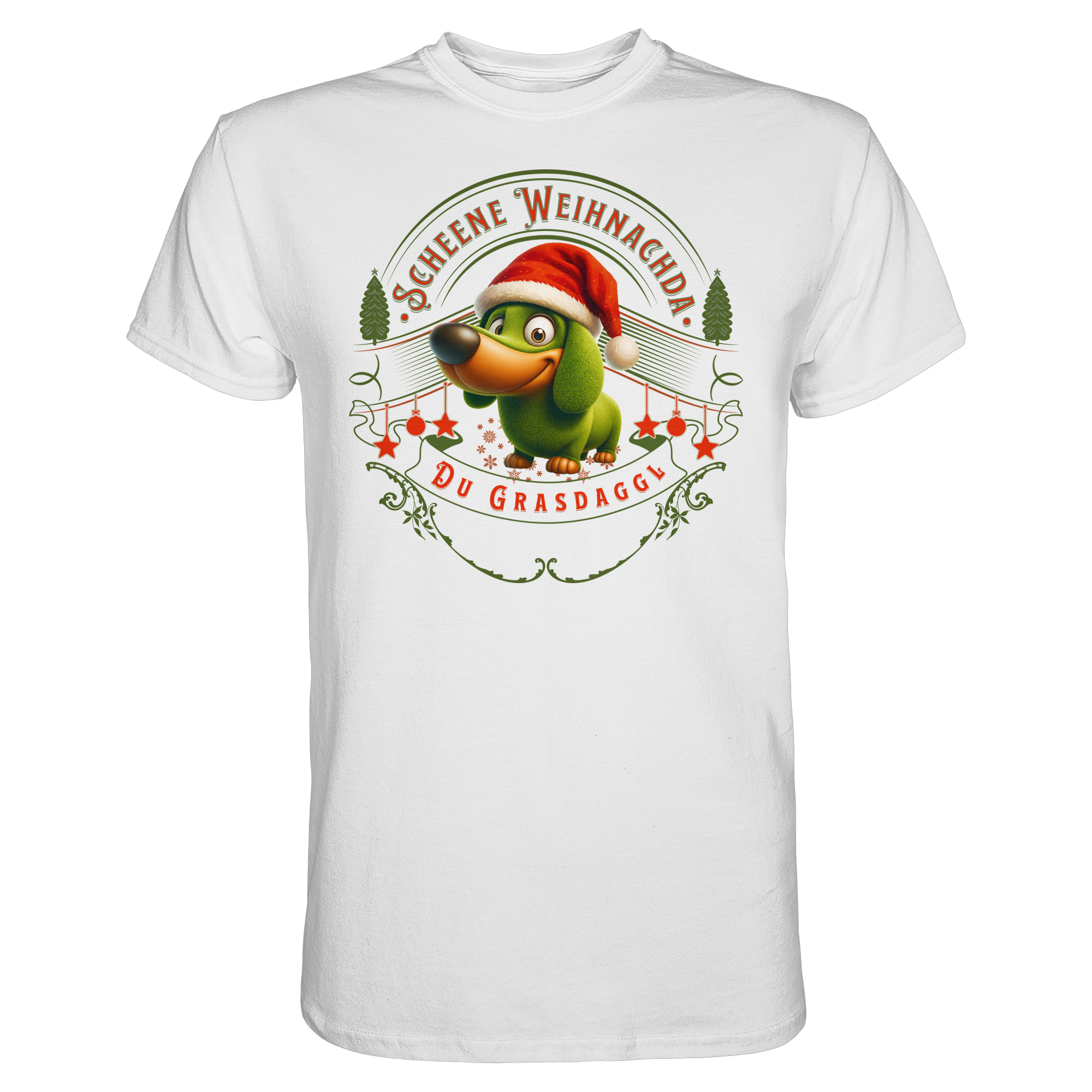 Fun-T-Shirt Motiv "Grasdaggl Weihnachda" (Druck vorne)