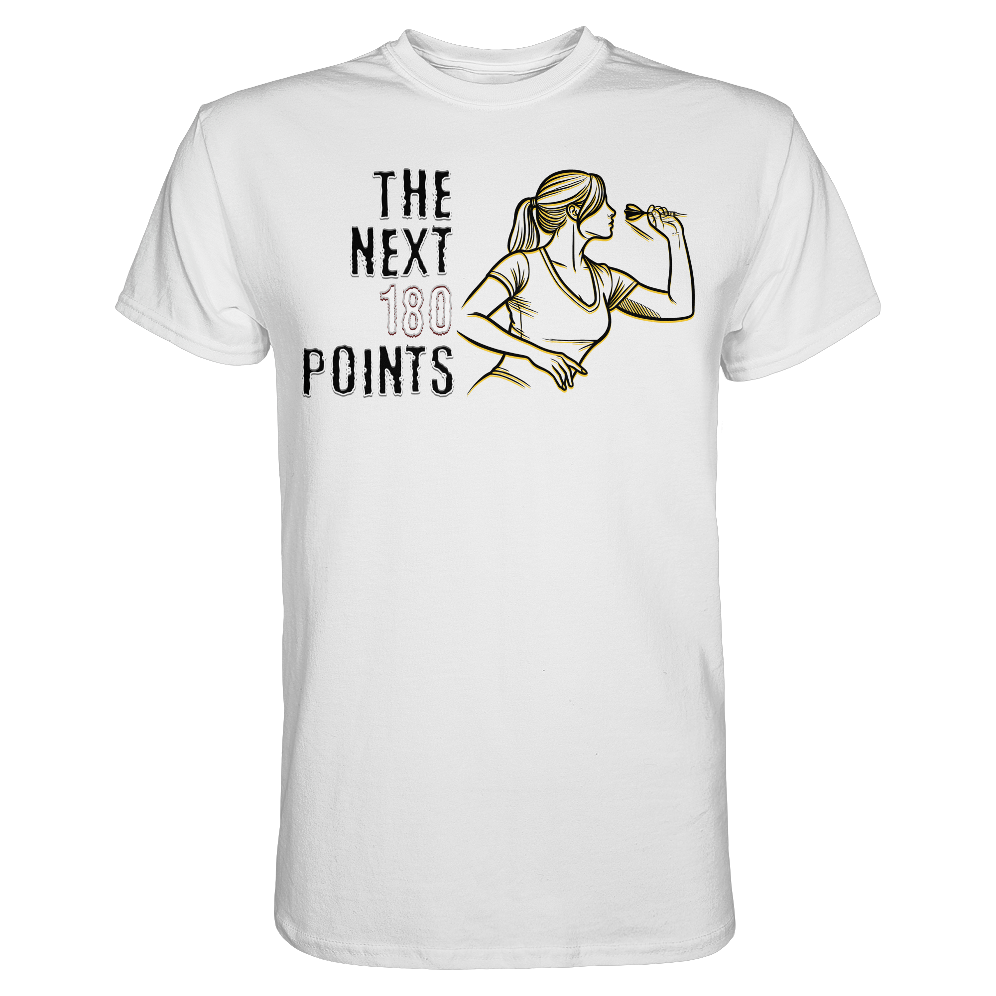 Darts-T-Shirt Motiv "Next 180 Points" (Druck vorne)