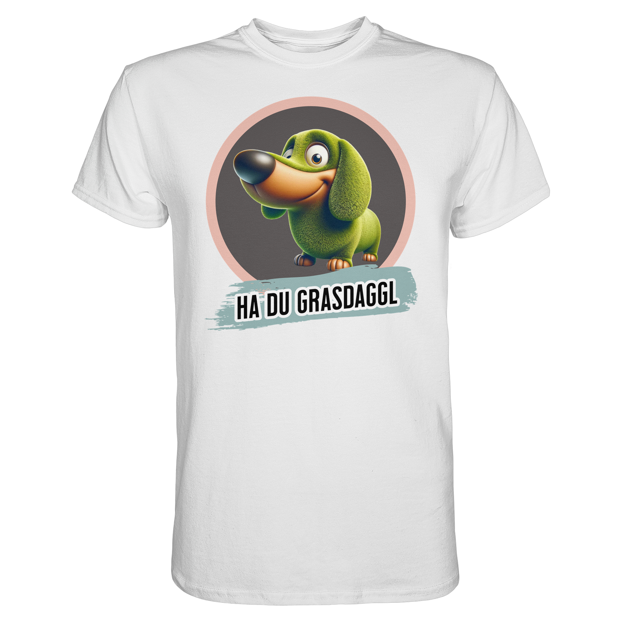 Fun-T-Shirt Motiv "Du Grasdaggl" (Druck vorne)