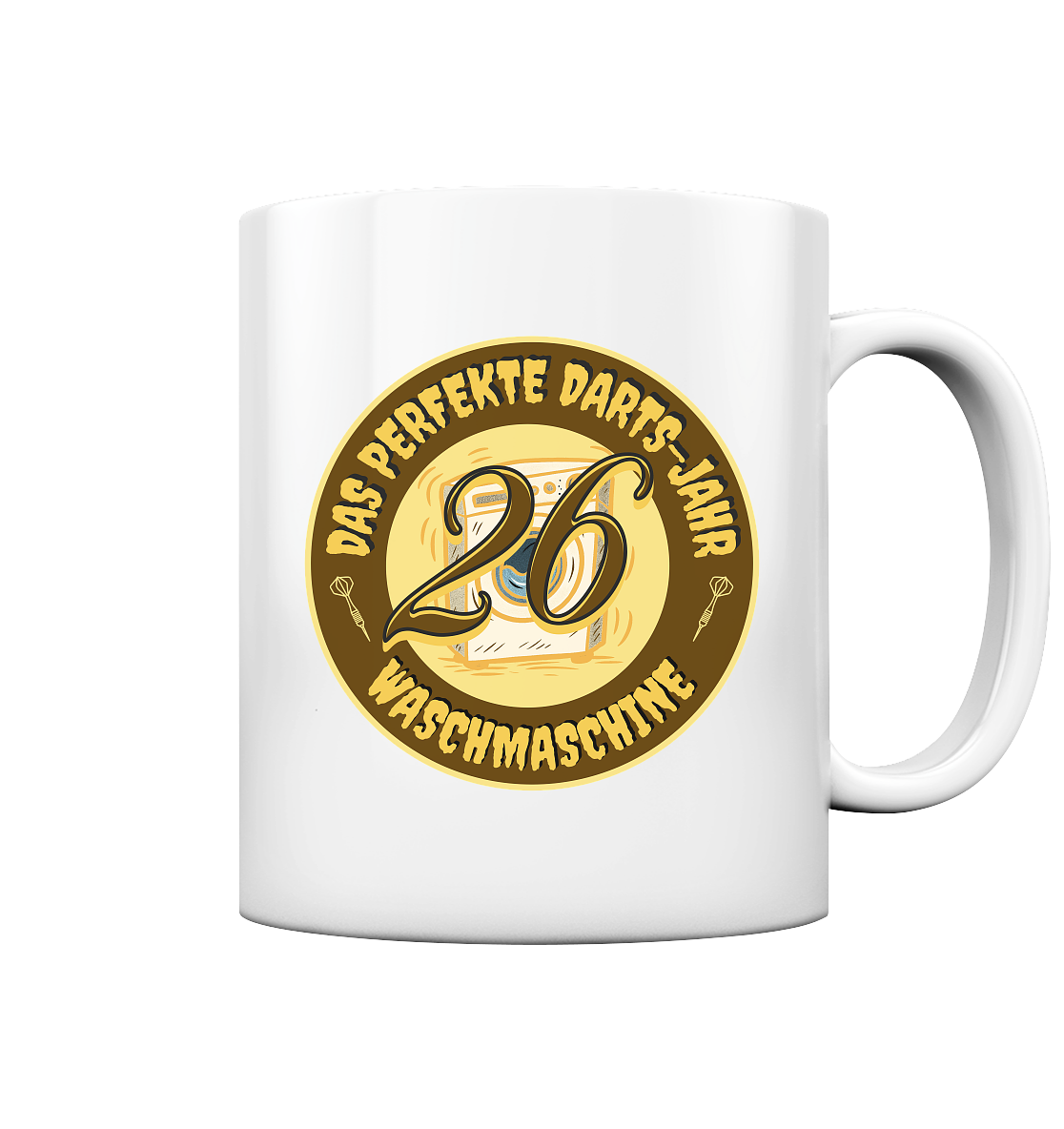 Darts-Kaffeetasse Motiv "Perfektes Dartsjahr" (Einfarbig)