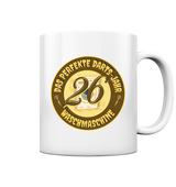 Darts-Kaffeetasse Motiv "Perfektes Dartsjahr" (Einfarbig)