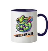 Darts-Tasse Motiv "Chill and win" (Zweifarbig)