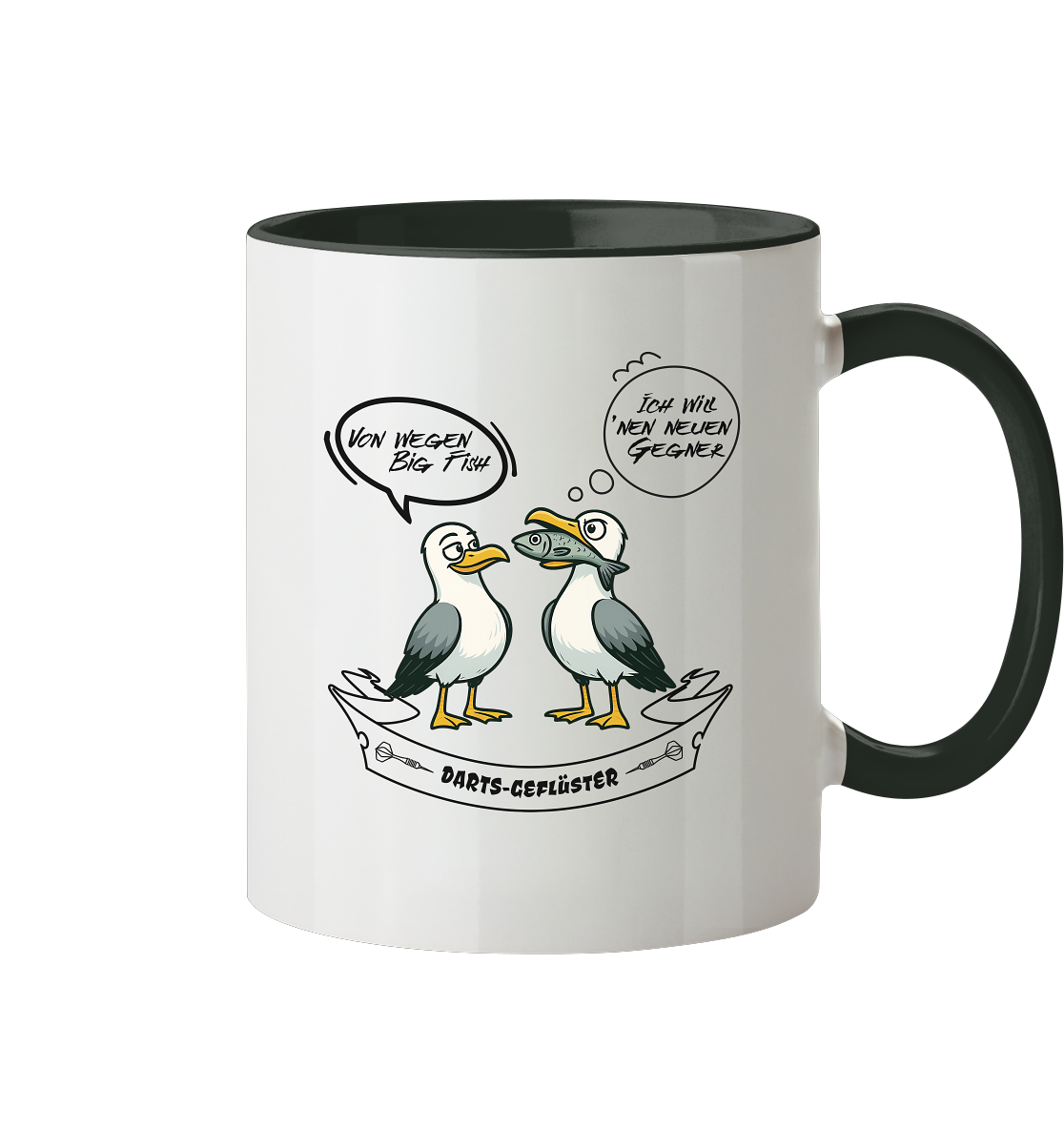 Darts-Tasse Motiv "Big Fish" - Tasse zweifarbig