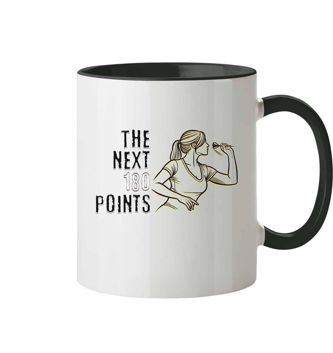Darts-Tasse Motiv "180 Points" (Zweifarbig)