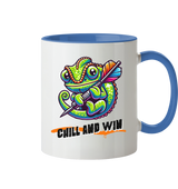 Darts-Tasse Motiv "Chill and win" (Zweifarbig)