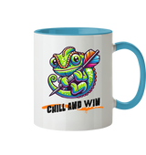 Darts-Tasse Motiv "Chill and win" (Zweifarbig)