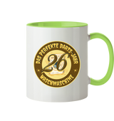 Darts-Tasse Motiv "Perfektes Dartsjahr" (zweifarbig)