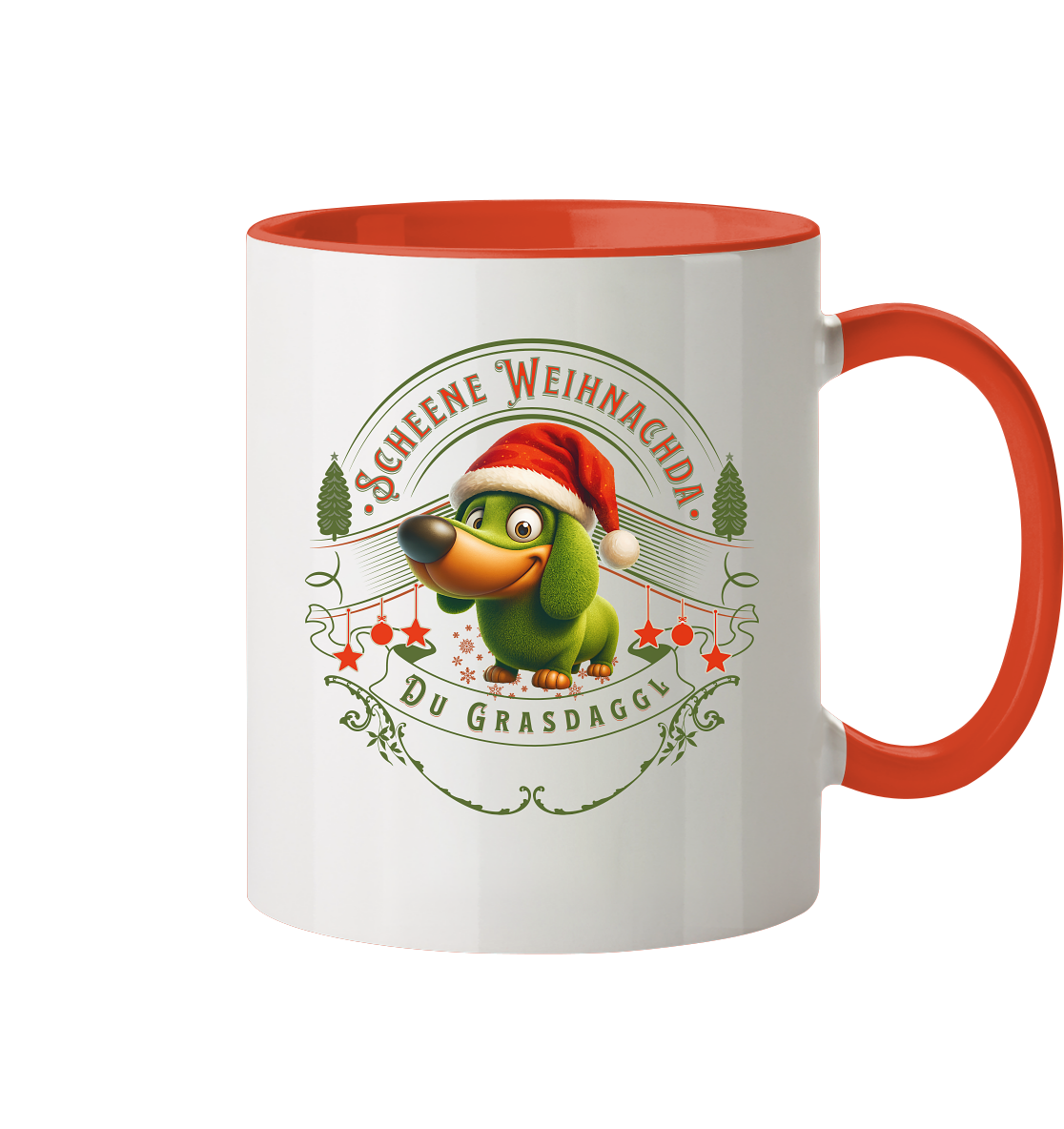 Darts-Tasse Motiv "Grasdaggl Weihnachda" (zweifarbig)