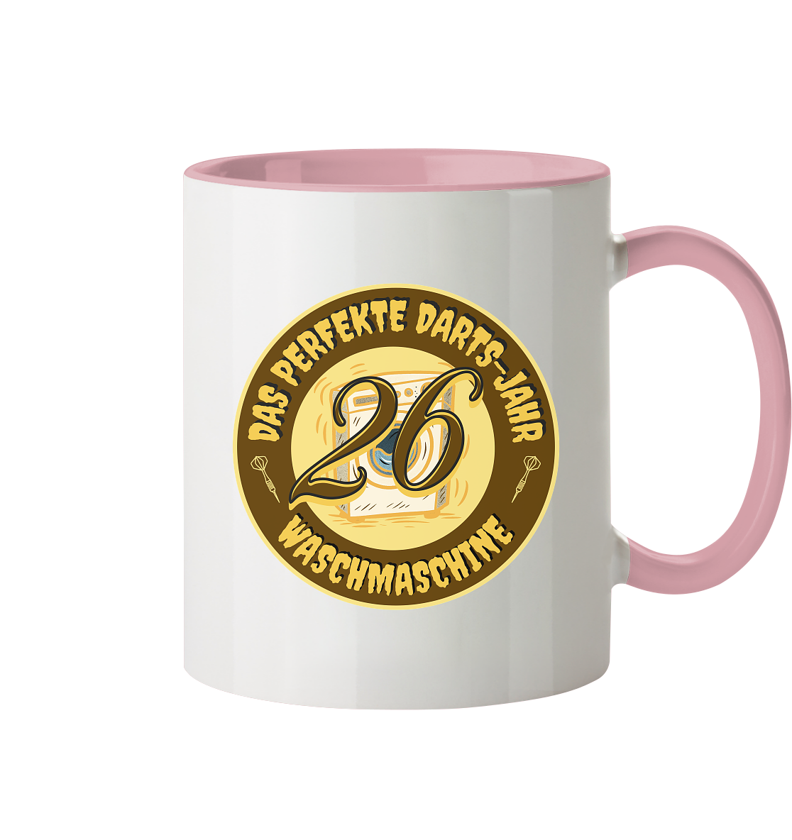 Darts-Kaffeetasse Motiv "Perfektes Dartsjahr" (Zweifarbig)