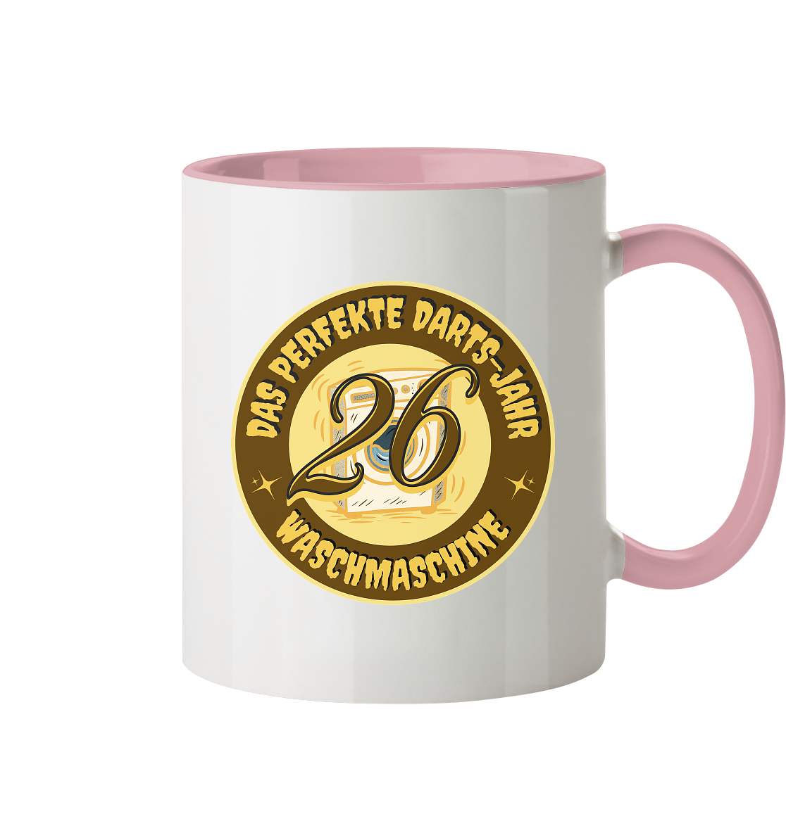 Darts-Tasse Motiv "Perfektes Dartsjahr" (zweifarbig)