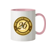 Darts-Tasse Motiv "Perfektes Dartsjahr" (zweifarbig)