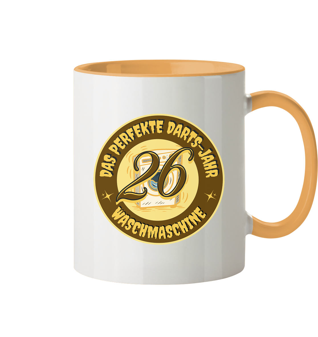 Darts-Tasse Motiv "Perfektes Dartsjahr" (zweifarbig)
