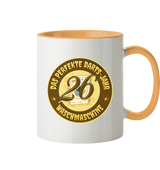 Darts-Tasse Motiv "Perfektes Dartsjahr" (zweifarbig)