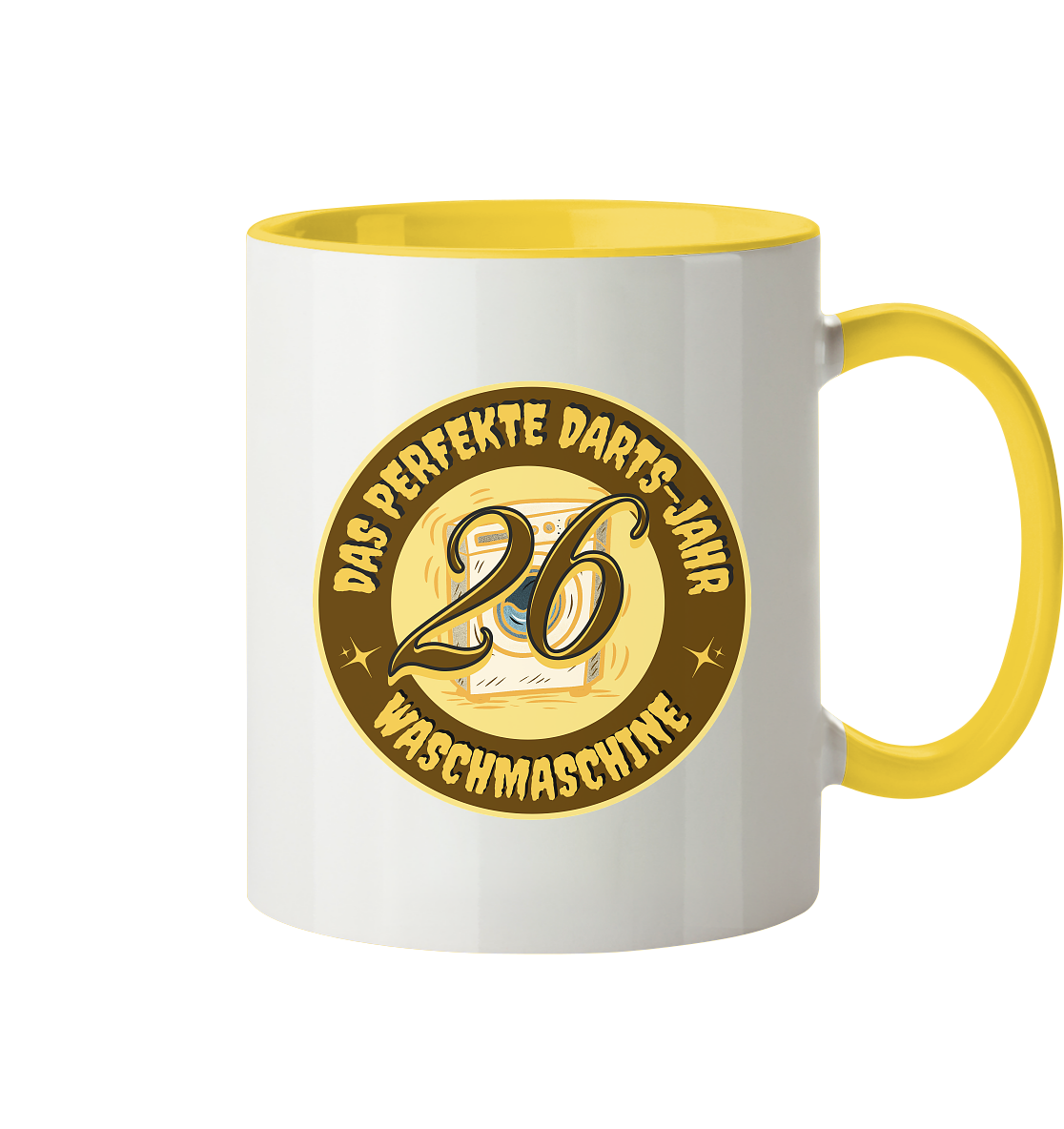 Darts-Tasse Motiv "Perfektes Dartsjahr" (zweifarbig)