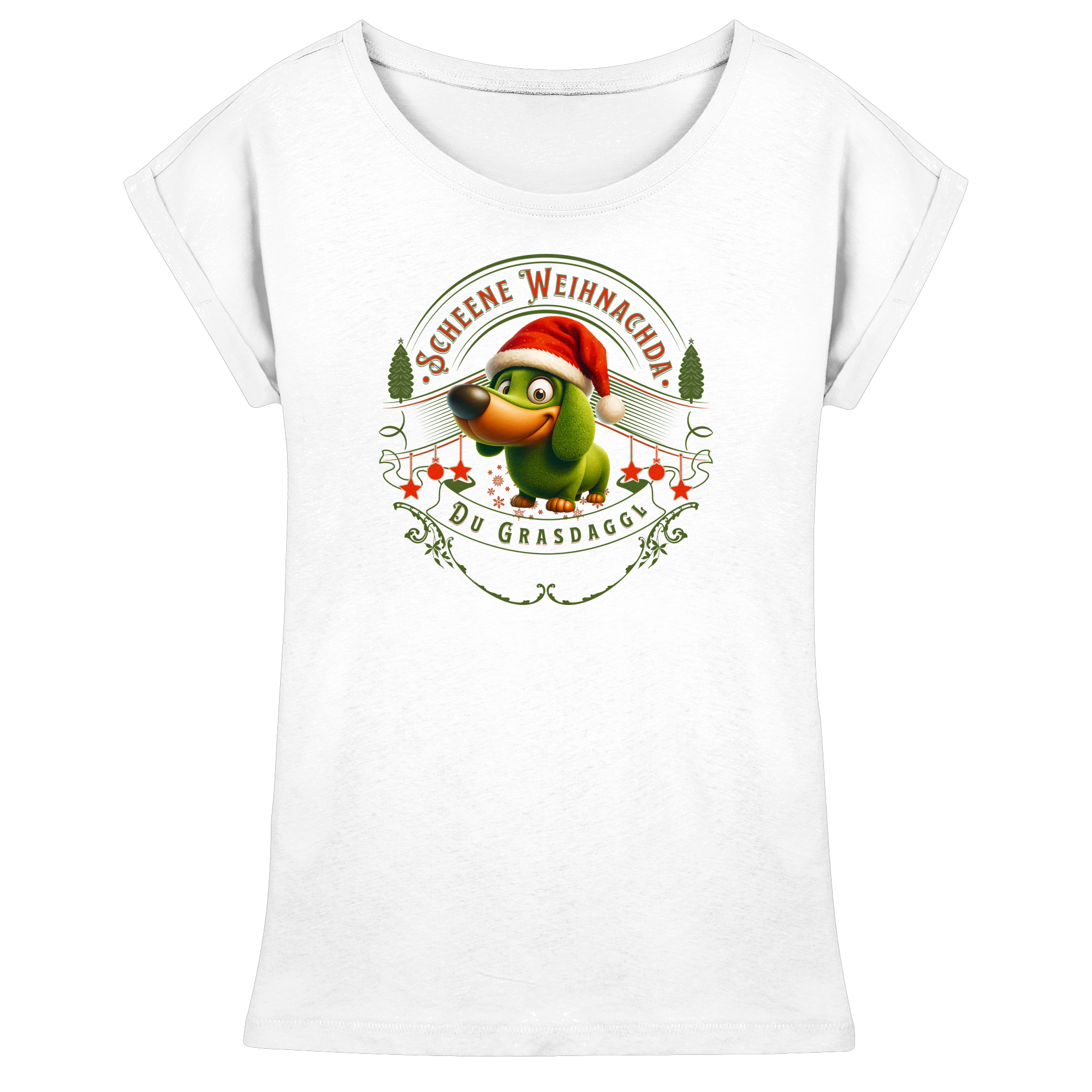 Fun-T-Shirt Motiv "Grasdaggl Weihnachda" (Druck vorne)