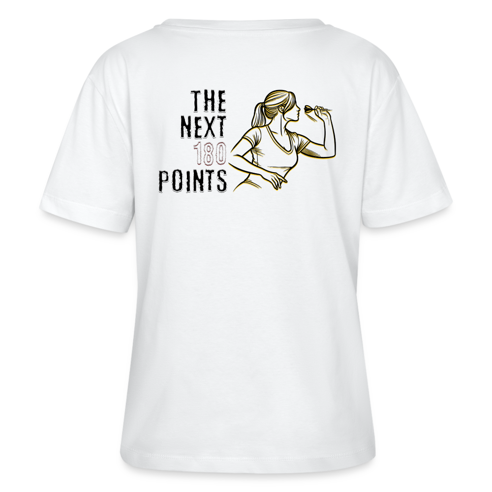 Darts Bio-T-Shirt fuer Frauen: Next 180 Points - Weiß